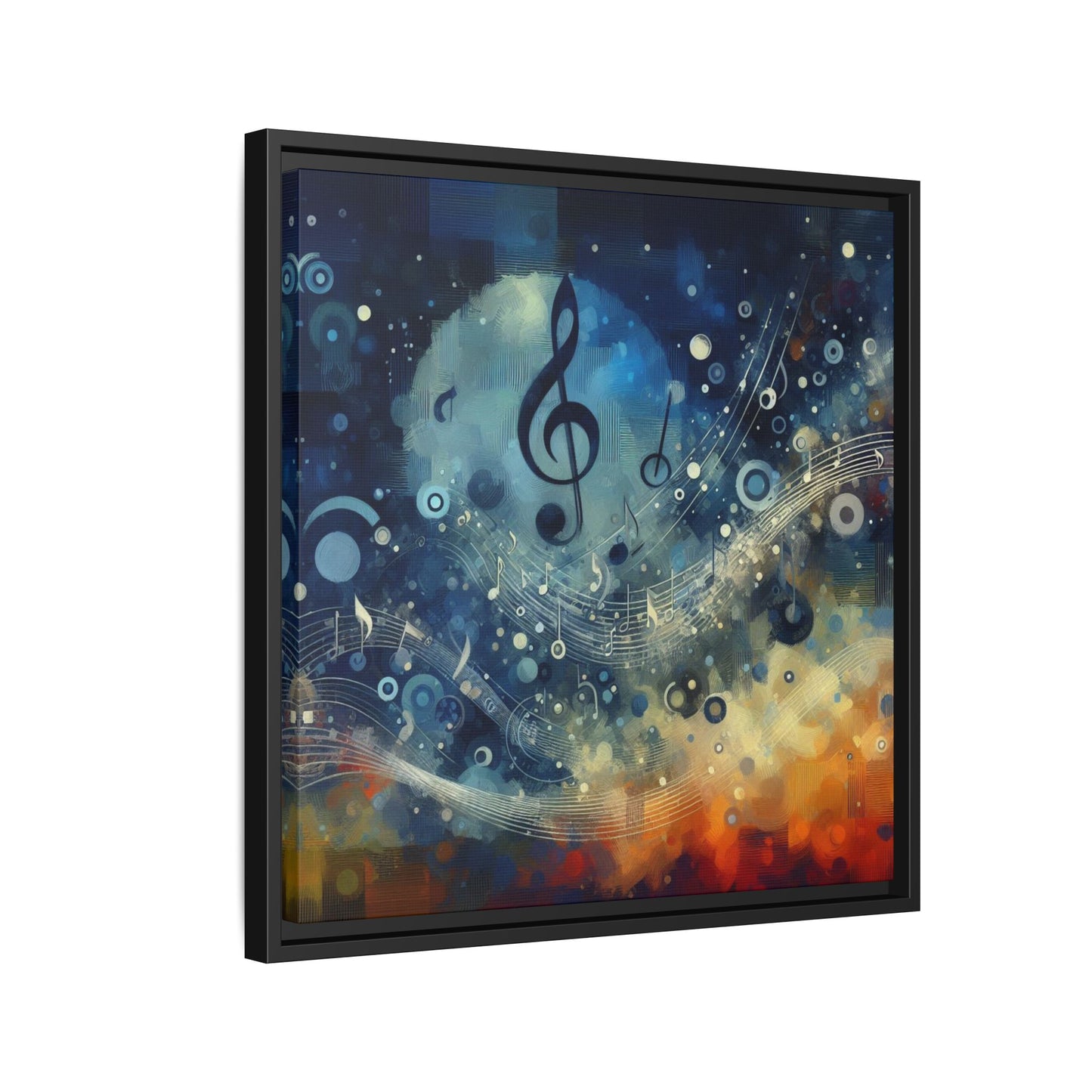 Modern Music-Themed Print Abstract Design Unique Framed Canvas Print Treble Clef Note Wall Art Music Lover Gift Decor 3 frame colors