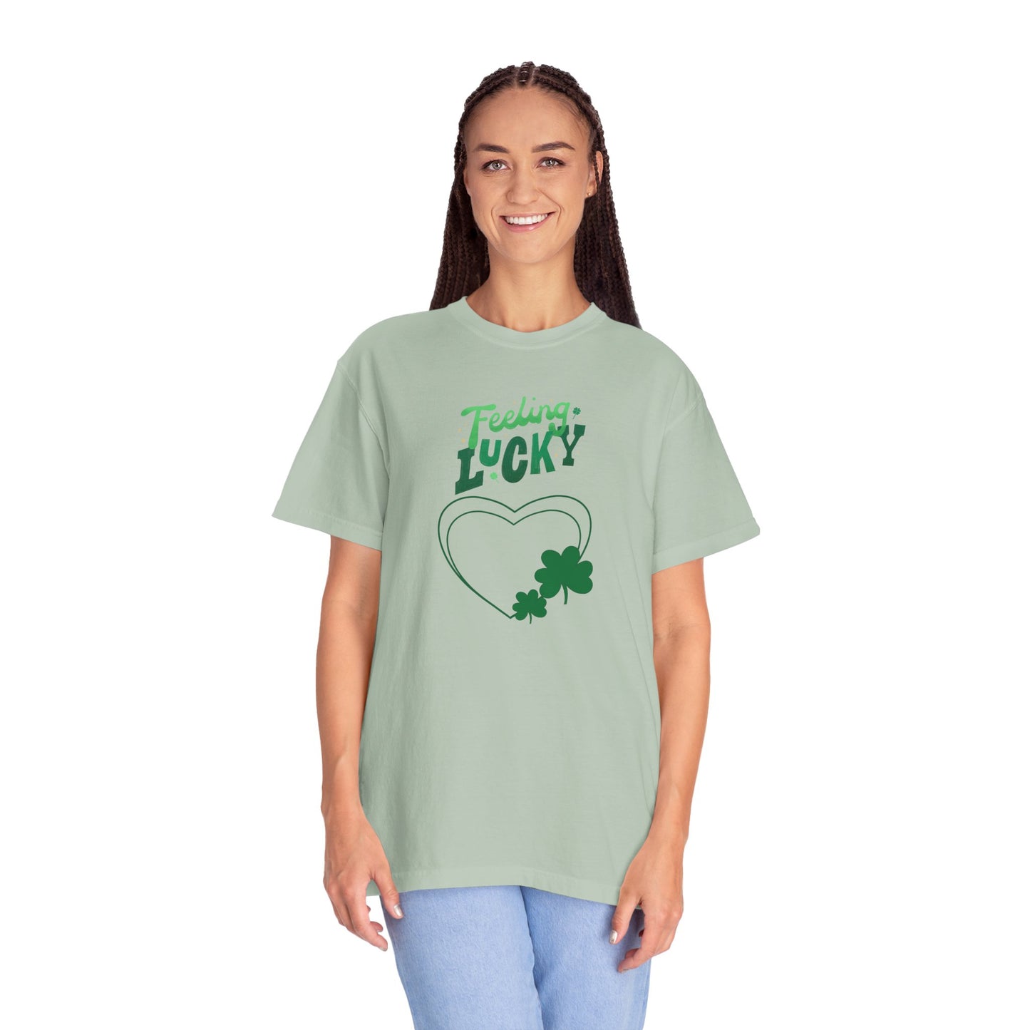 St. Patrick's Day T-Shirt Unisex Comfort Colors Relaxed Fit Garment-Dyed Tee 4 Leaf Clover Shirt Irish Themed Gift