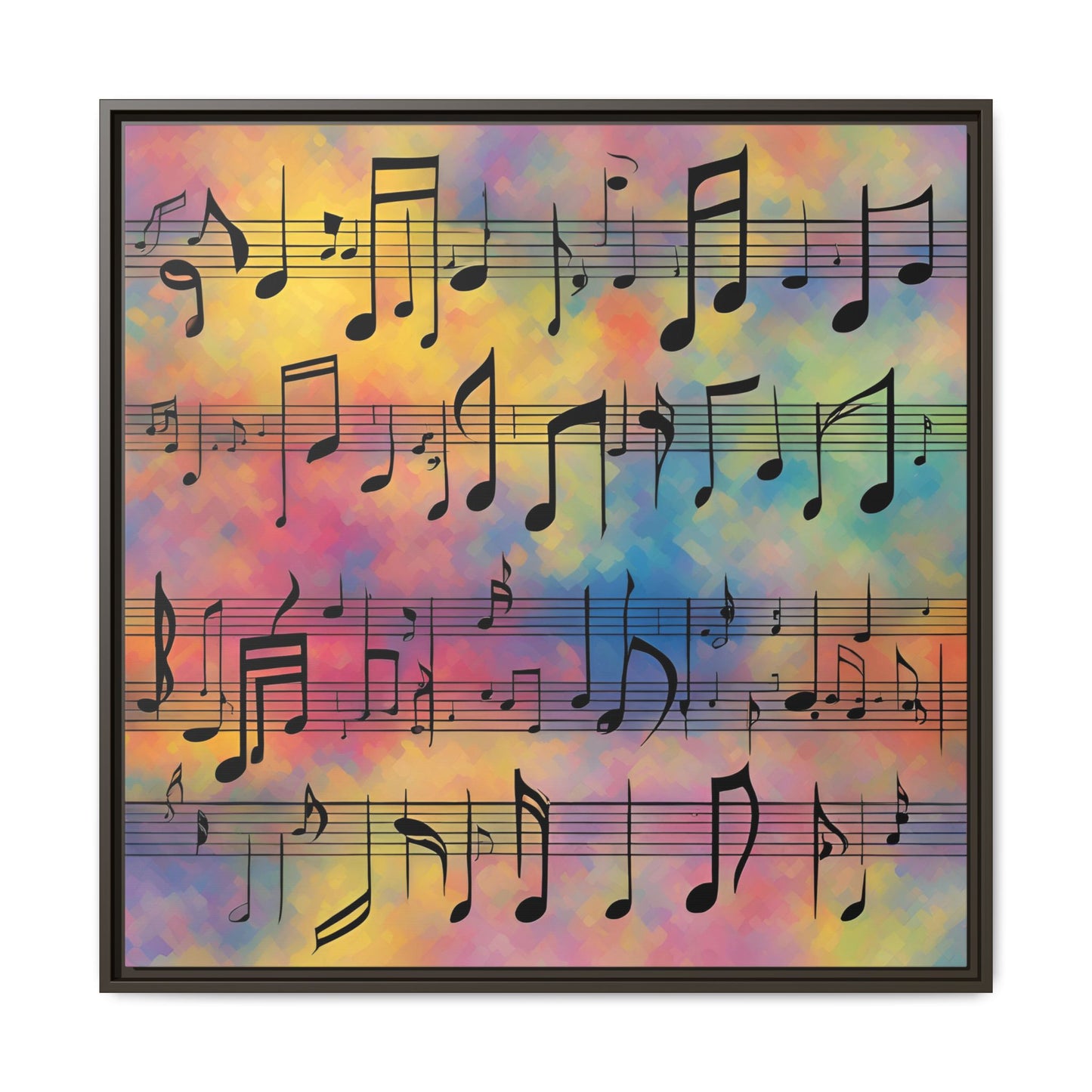 Modern Music-Themed Print Abstract Design Unique Framed Canvas Print Sheet Music Wall Art Music Lover Gift Decor 3 frame colors