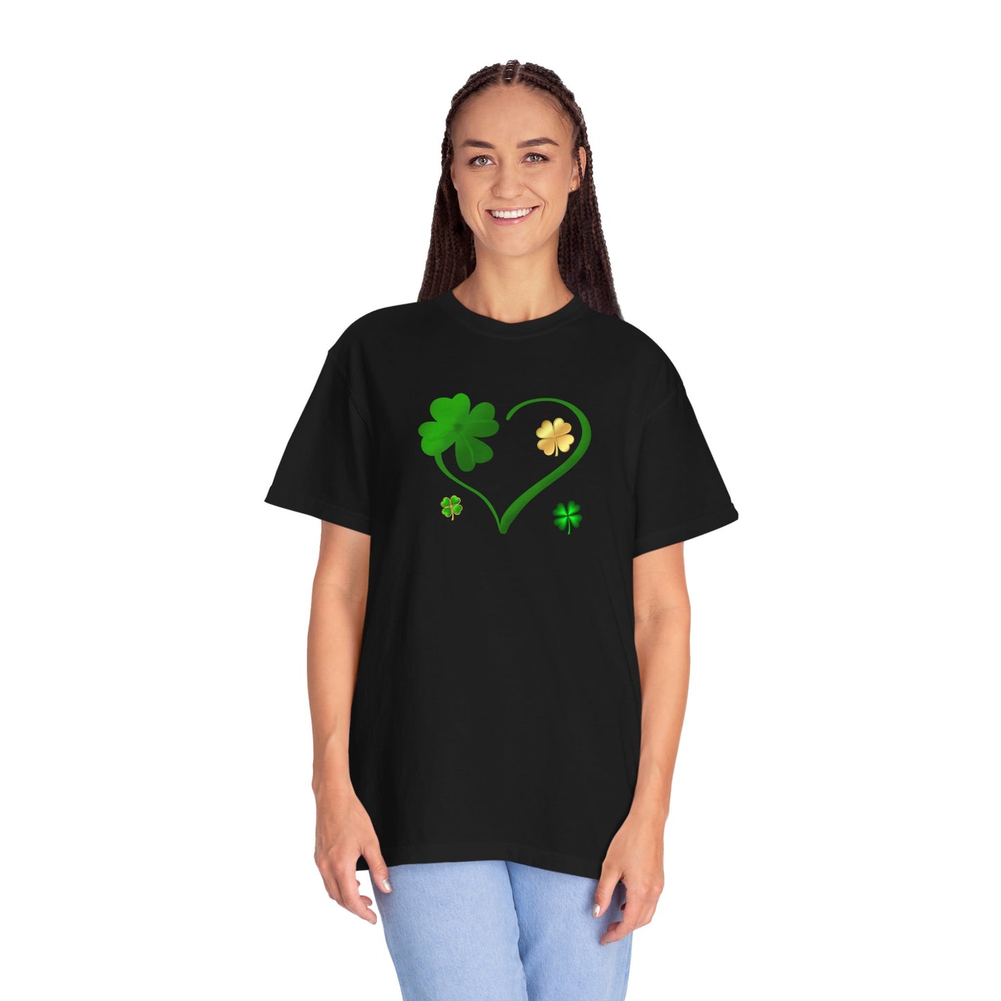 St. Patrick's Day T-Shirt Unisex Comfort Colors Relaxed Fit Garment-Dyed Tee 4 Leaf Clover Shirt Irish Themed Gift