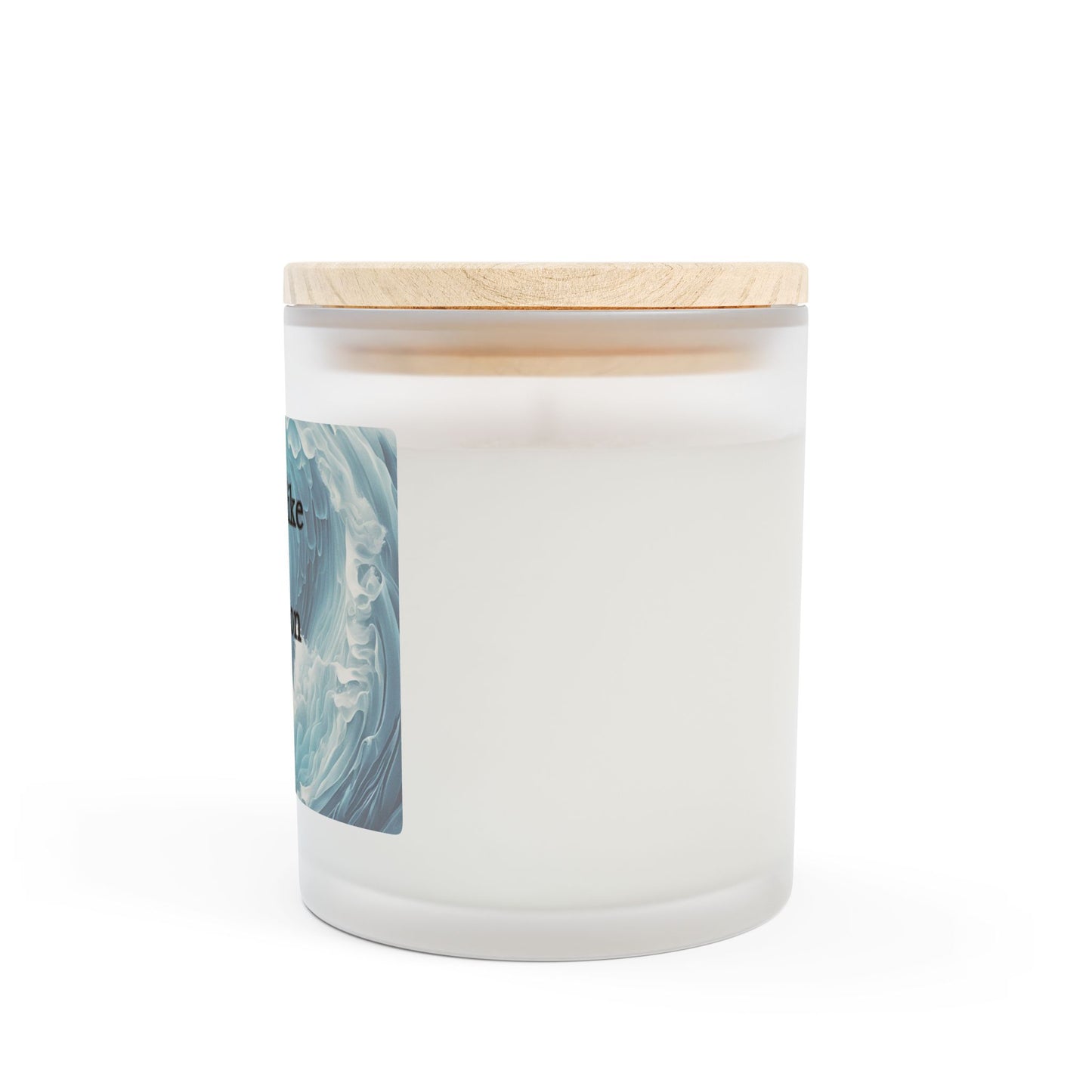 Artisanal Coconut Soy Frosted Glass Candle with Wooden Wick and Raw Maple Lid 11 oz Hand Poured Ocean Beachy Vacation Candle 50 hr burn time