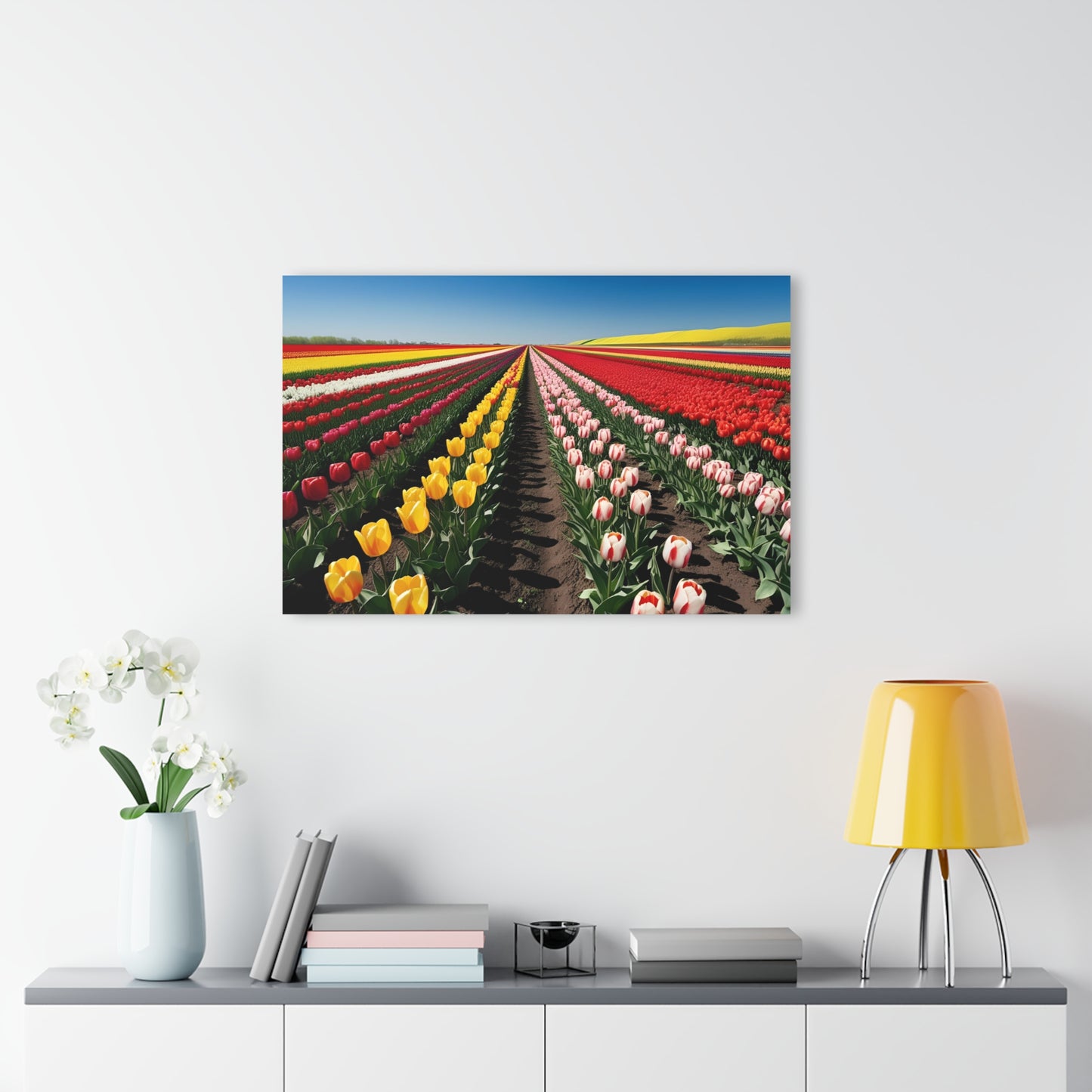Large Floral Field of Tulips Design Acrylic Print with French Cleat Nature Lover Wall Art Flower Lover Gift Artwork Modern Garden Home Decor