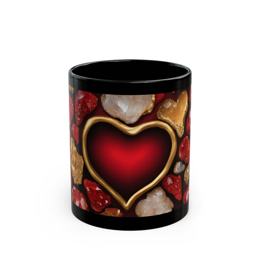 Heart Shaped Crystal Geode Design Coffee Tea Hot Chocolate Mug Valentine's Day Gift for Her Nature Lover Gift Geology Rock Lover Gift