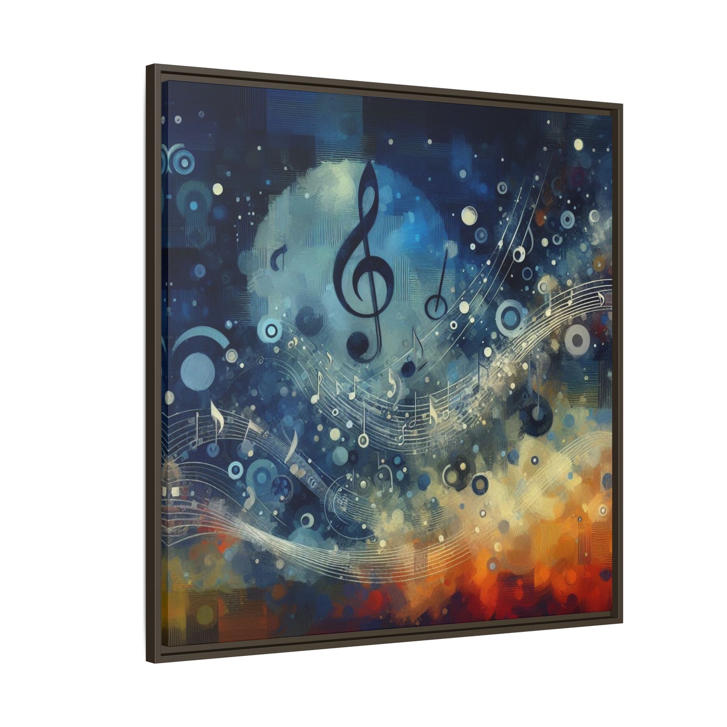 Modern Music-Themed Print Abstract Design Unique Framed Canvas Print Treble Clef Note Wall Art Music Lover Gift Decor 3 frame colors