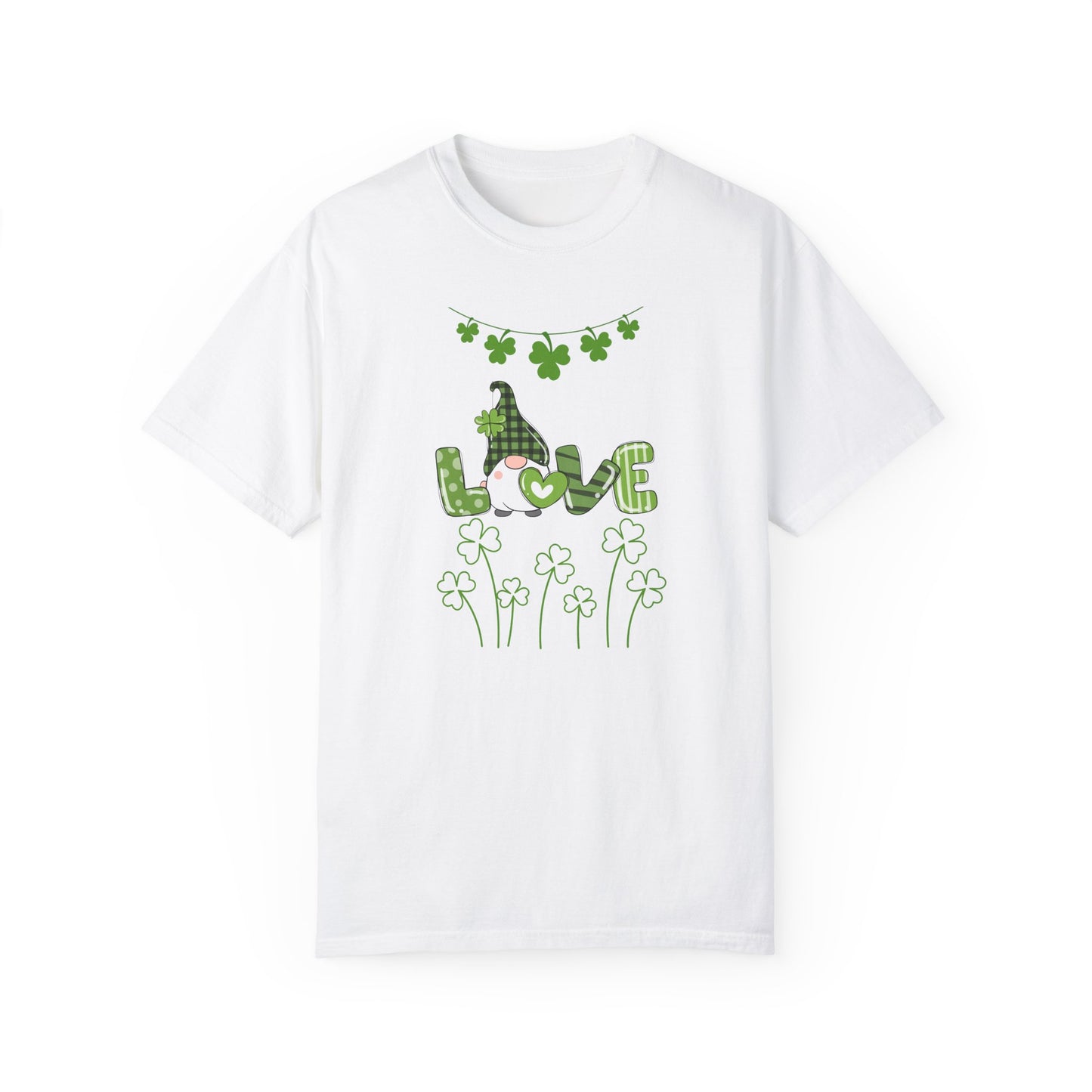 St. Patrick's Day T-Shirt Unisex Comfort Colors Relaxed Fit Garment-Dyed Tee 4 Leaf Clover Shirt Irish Themed Gift