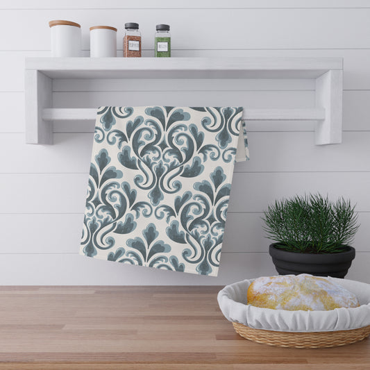 Damask Kitchen Tea Towel Pastel Dish Towel Durable Hand Towel Gift for Flower Lover Whimsical Home Decor Decorative Kitchen Cotton Twill