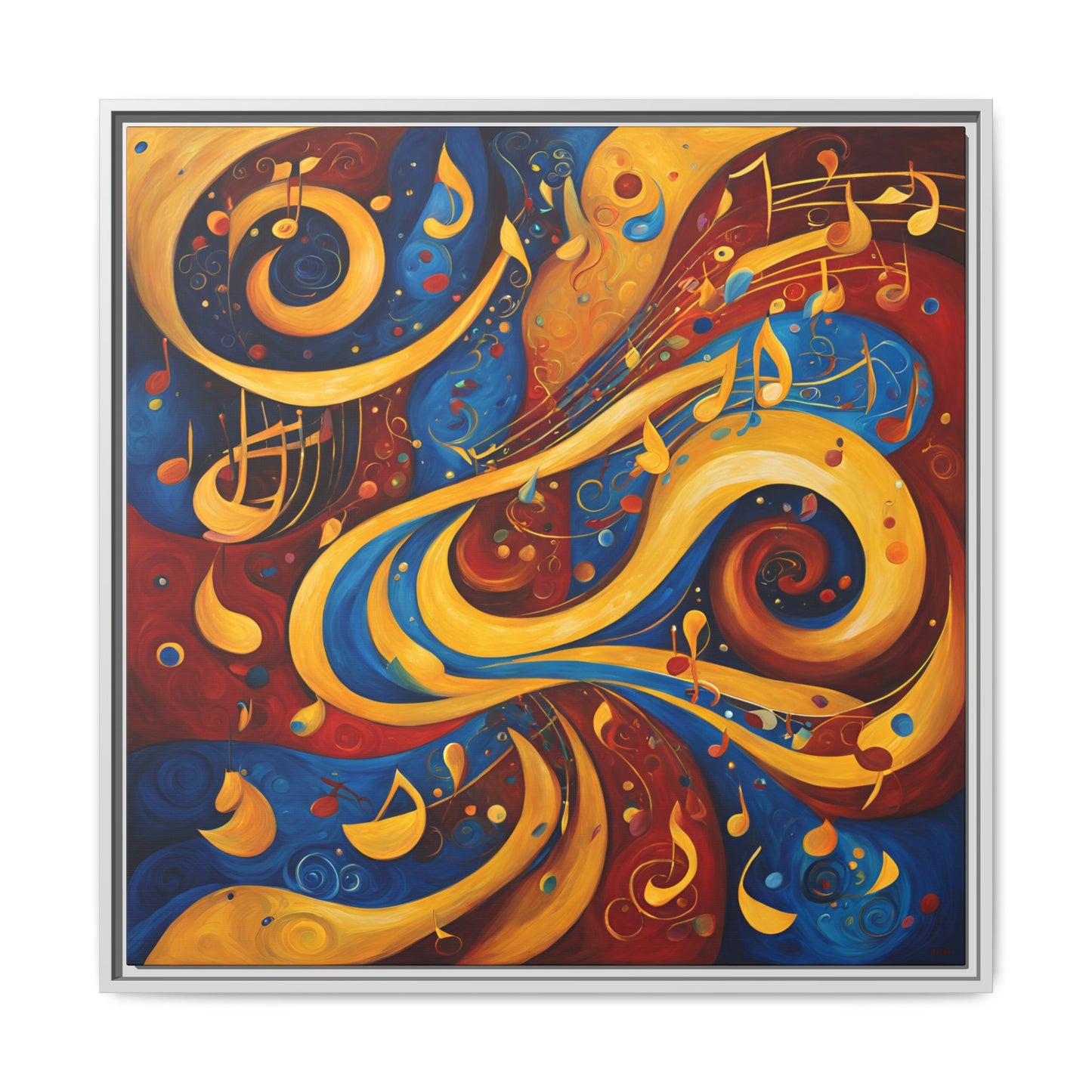 Modern Music-Themed Print Abstract Design Unique Framed Canvas Print Treble Clef Note Wall Art Music Lover Gift Decor 3 frame colors