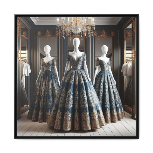 Fashion Formal Runway Dress Framed Canvas Print Wall Art Unique Fashion Designer Style Haute Couture Fashionista Gift Decor 3 Frame Colors