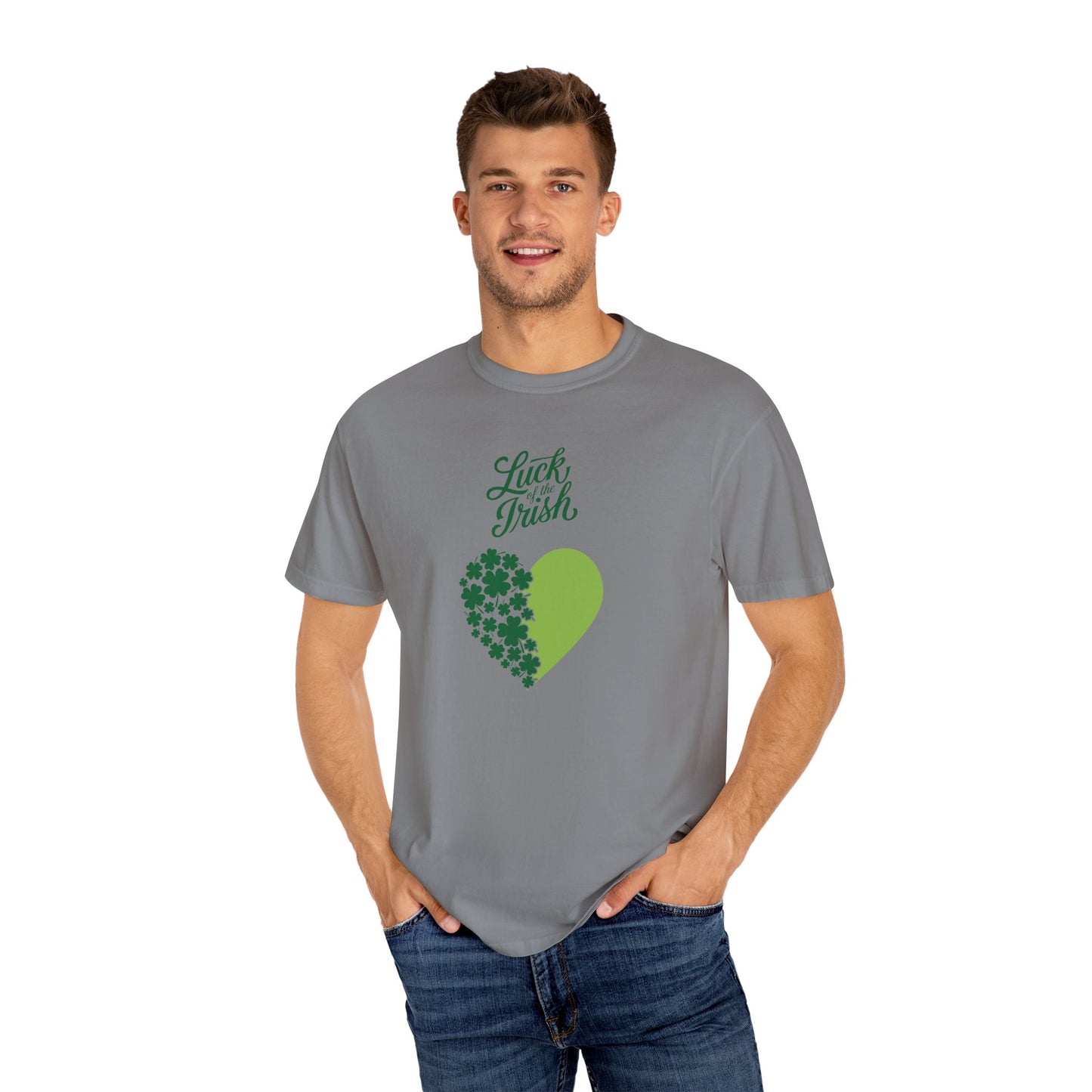 St. Patrick's Day T-Shirt Unisex Comfort Colors Relaxed Fit Garment-Dyed Tee 4 Leaf Clover Shirt Irish Themed Gift