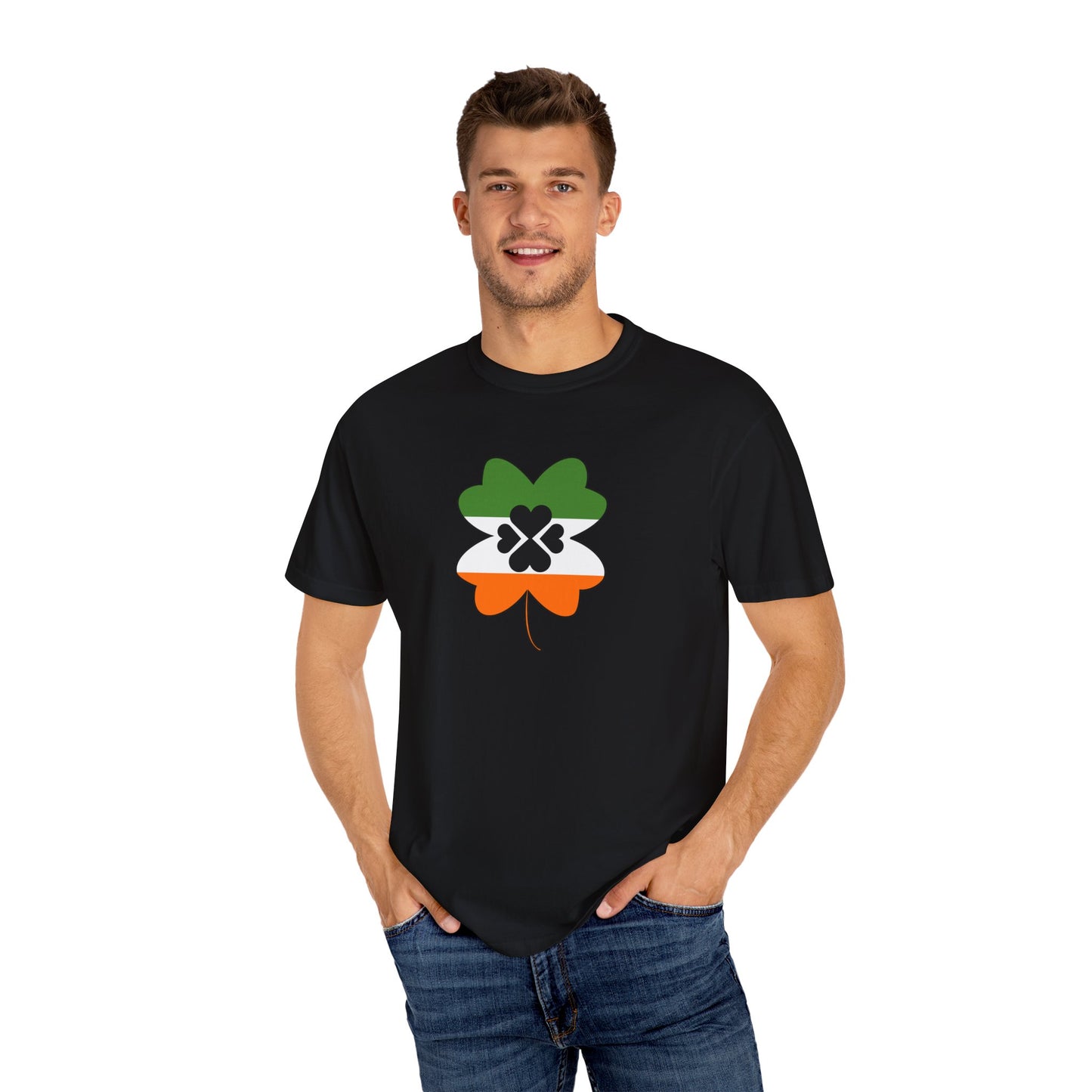 St. Patrick's Day T-Shirt Unisex Comfort Colors Relaxed Fit Garment-Dyed Tee 4 Leaf Clover Shirt Irish Themed Gift