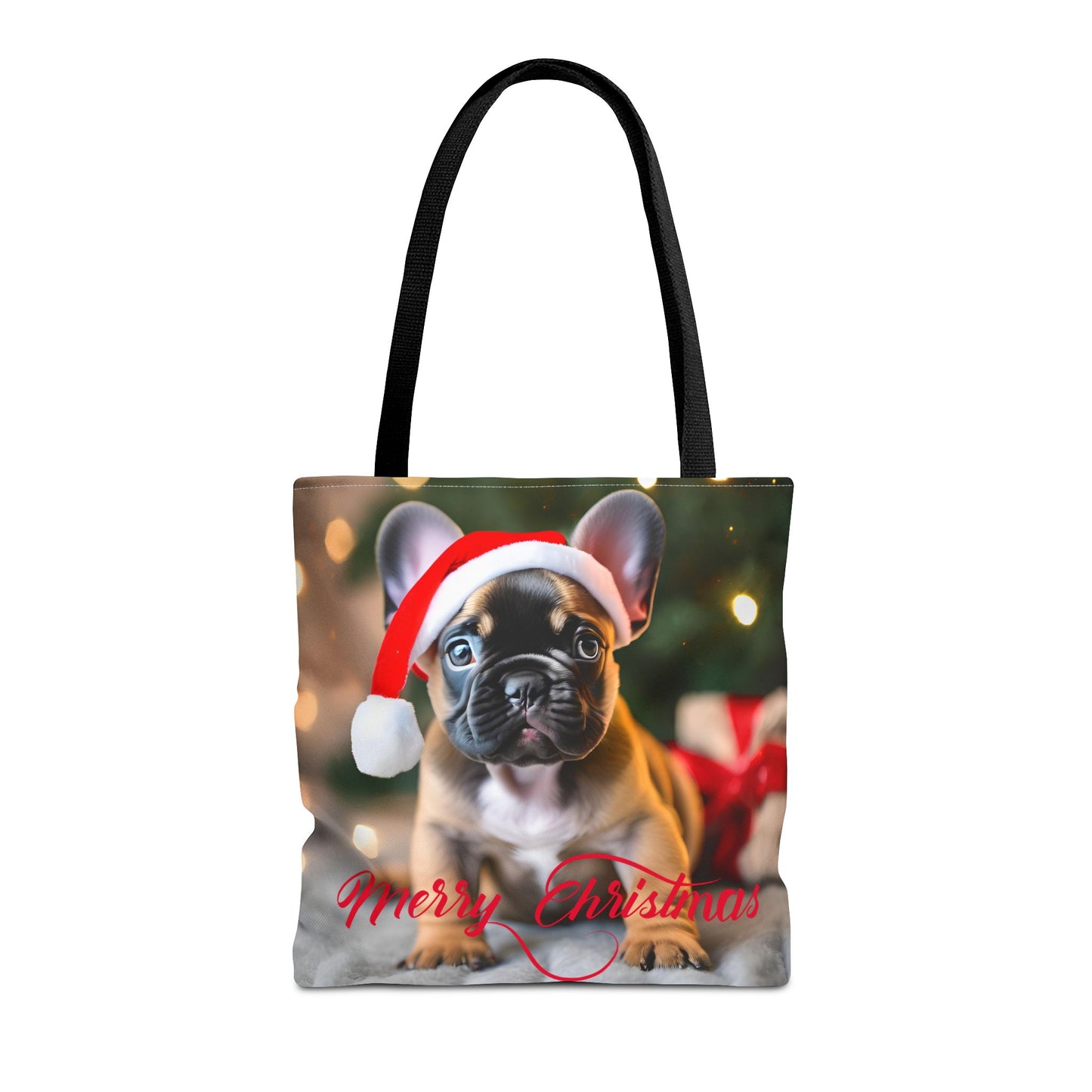 Merry Christmas Pug Tote Bag Holiday Cheer Gift Winter Accessory Reusable Winter Shopping Bag Xmas Dog Lover Gift Unisex Bag for Him Her