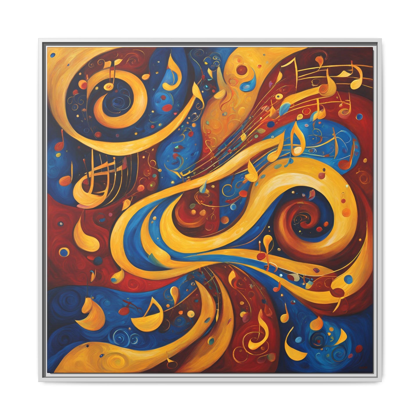 Modern Music-Themed Print Abstract Design Unique Framed Canvas Print Treble Clef Note Wall Art Music Lover Gift Decor 3 frame colors