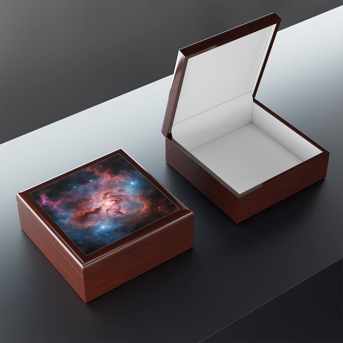 Unique Celestial Art Print Cosmic Galaxy Design Jewelry Box Trinket Box Bedroom Dresser Decor Vanity Gift Box - 3 colors to choose from