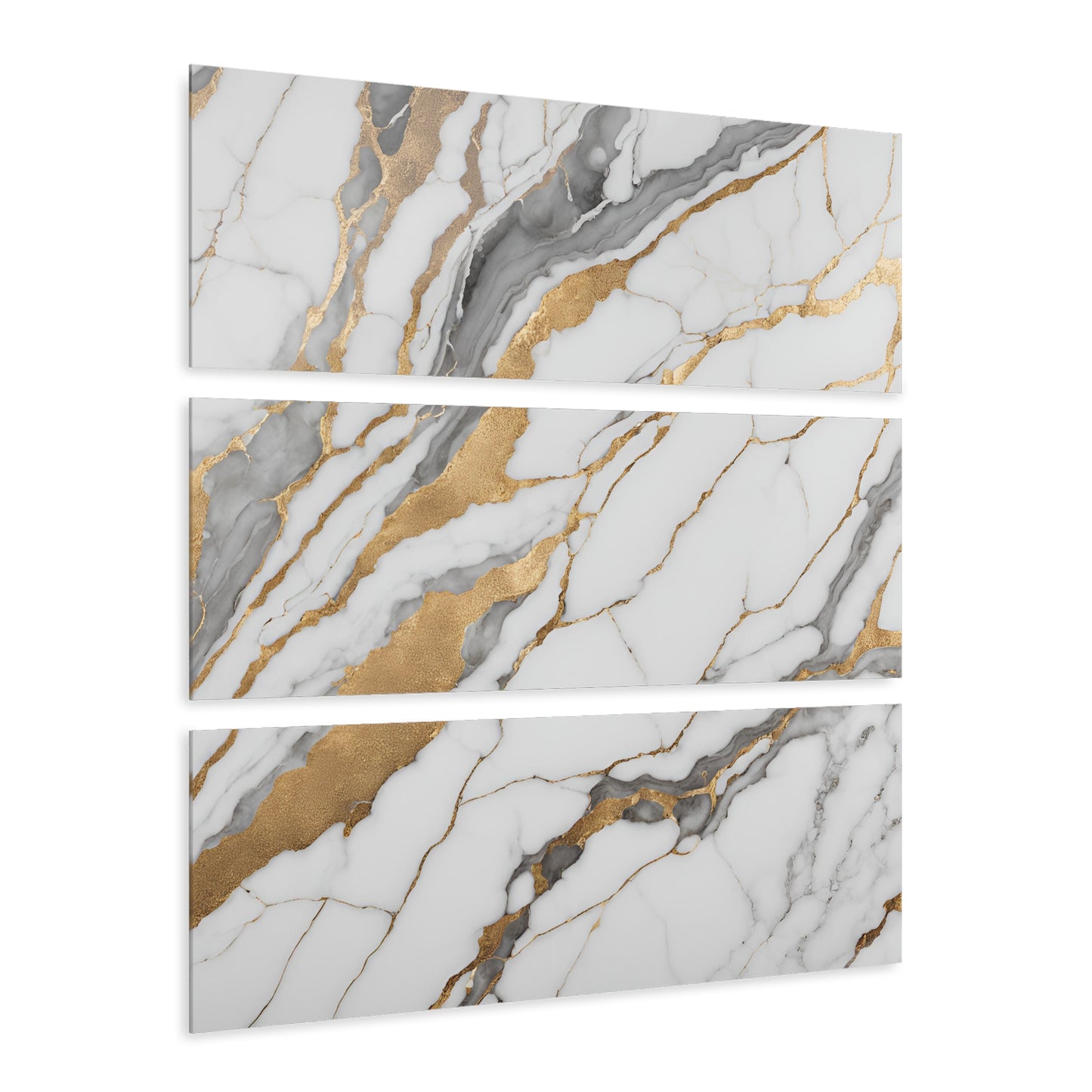 Acrylic Calacatta Quartz-Inspired Marble-look Design Triptych 3-Panel Acrylic Print Wall Art Nature Lover Gift Geology Rock Lover Gift