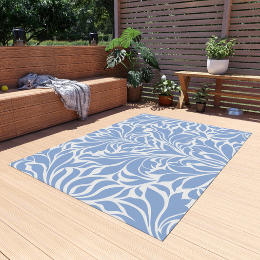 Chenille Print Pattern Outdoor Rug with No-Skid Backing Cozy Outdoor Carpet Patio Decor Gazebo Rug Pool Area Decor Outdoor Kitchen Carpet