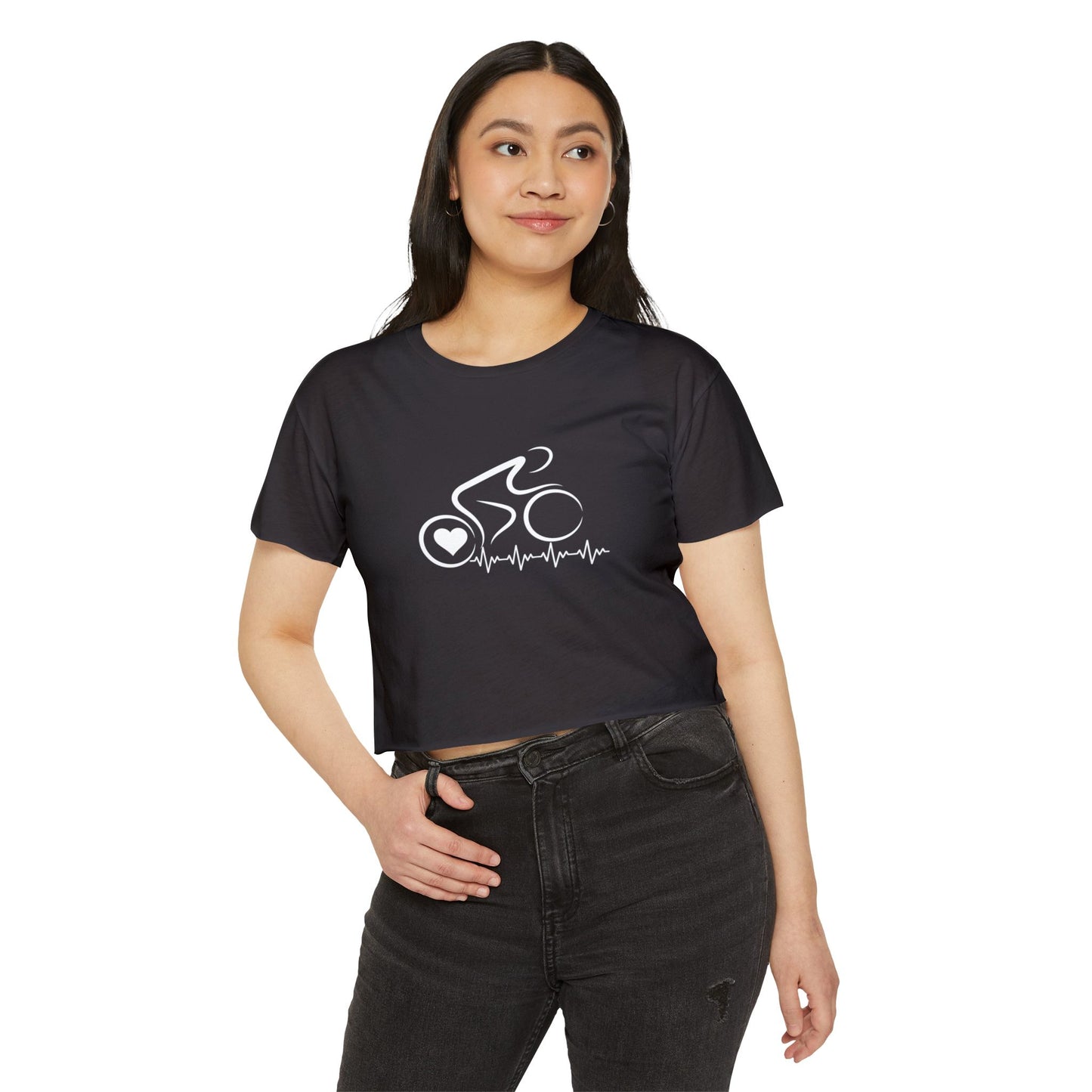 Bicycle Cycling Biking Shirt Unique Modern Bike Shirt Cycling Gift Cyclist Women's Spin Class Crop Top