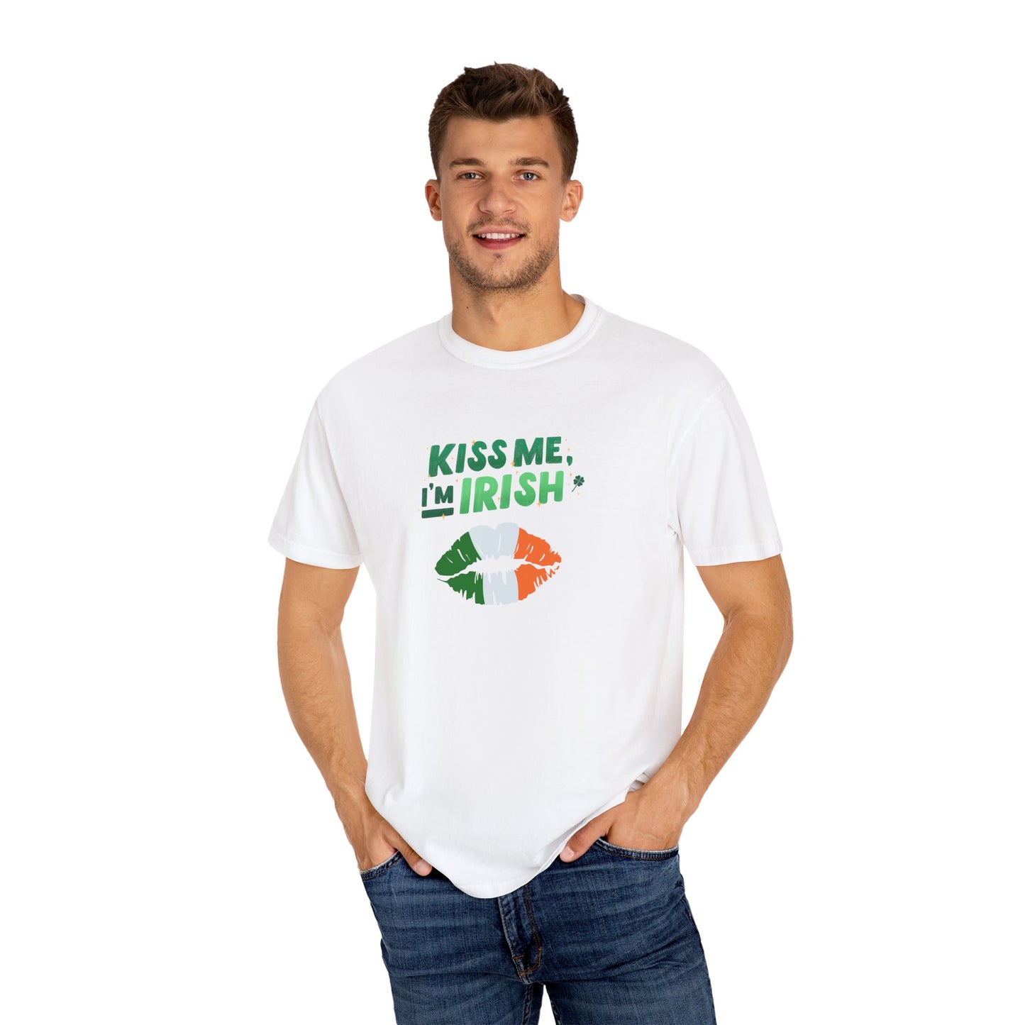 St. Patrick's Day T-Shirt Unisex Comfort Colors Relaxed Fit Garment-Dyed Tee 4 Leaf Clover Shirt Irish Themed Gift