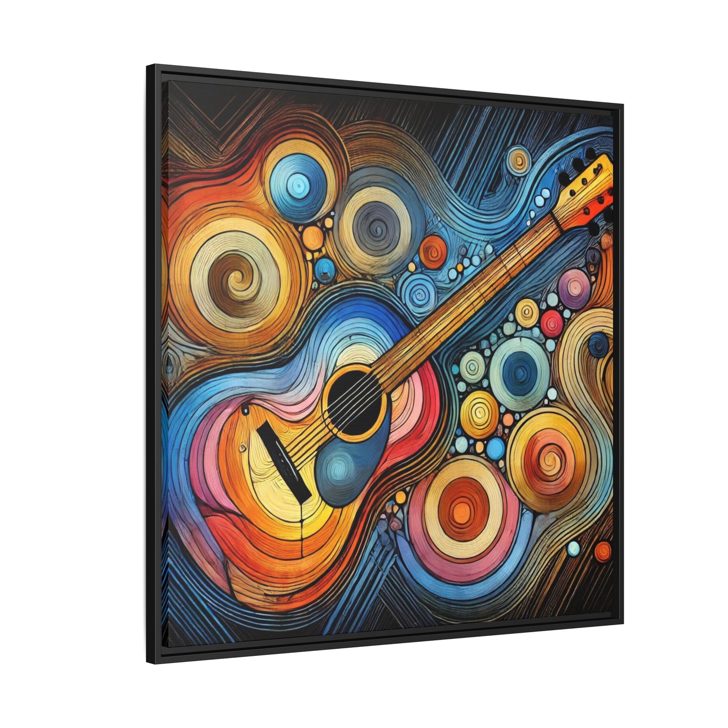 Modern Music-Themed Print Abstract Design Unique Framed Canvas Print Guitar Wall Art Music Lover Gift Decor 3 frame colors