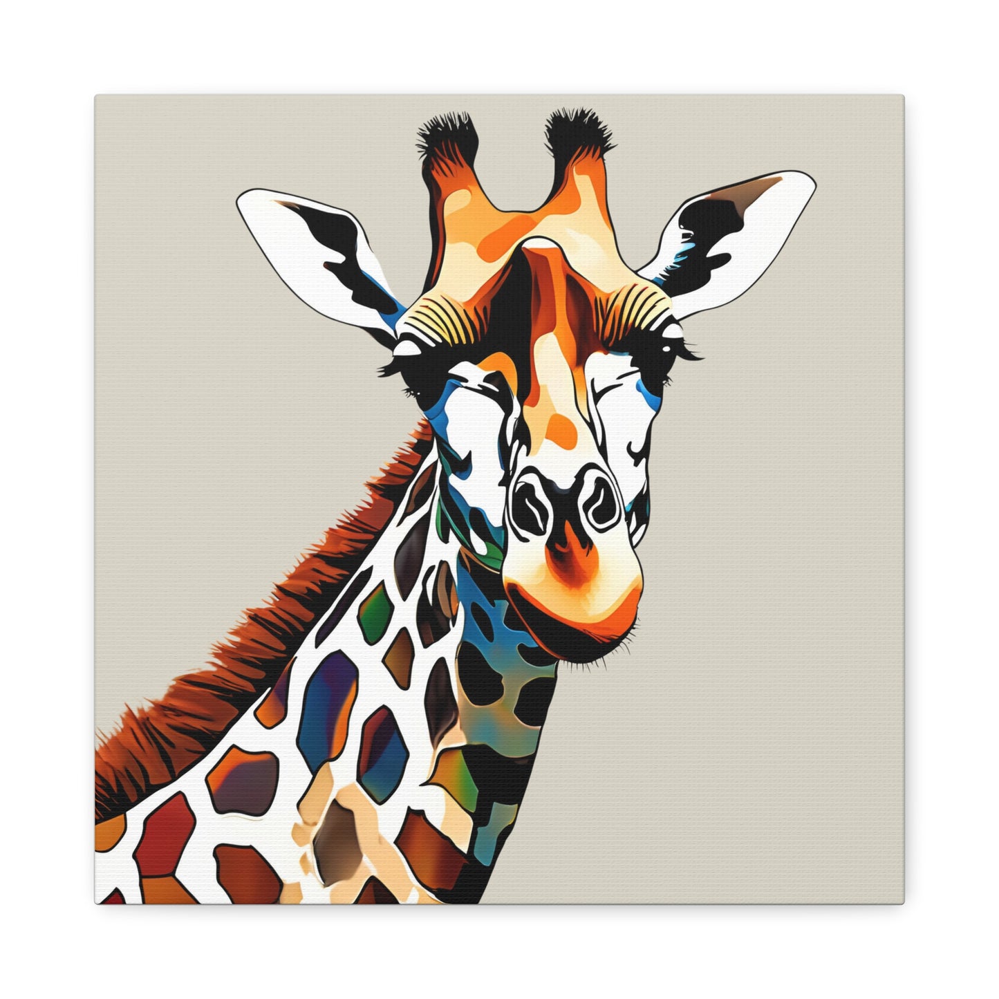 Giraffe Print Wall Art | Matte Canvas, Stretched, 1.25" | Modern Art | Animal Lover |