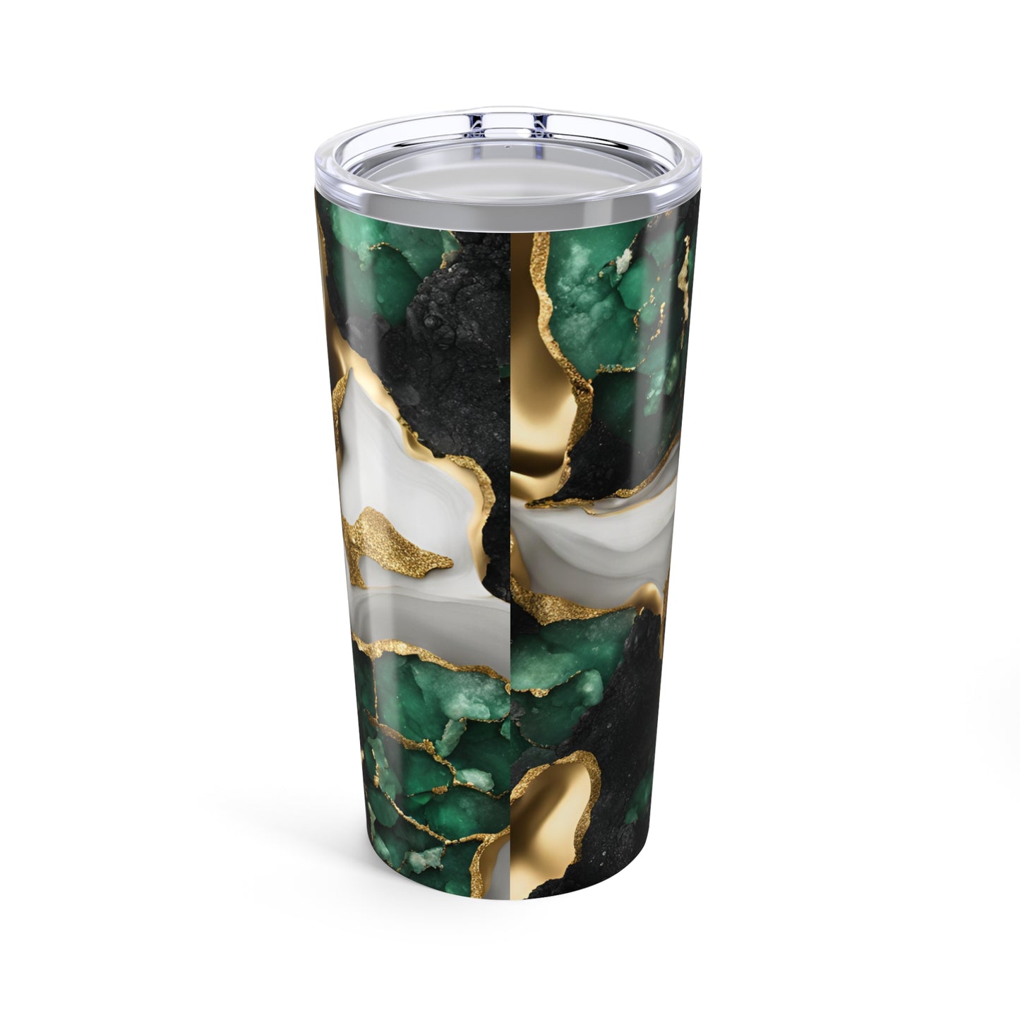 Green and Black Amethyst Crystal Geode Design 20 oz Tumbler Nature Lover Gift Geology Rock Lover Insulated Stainless Hot or Cold Tumbler