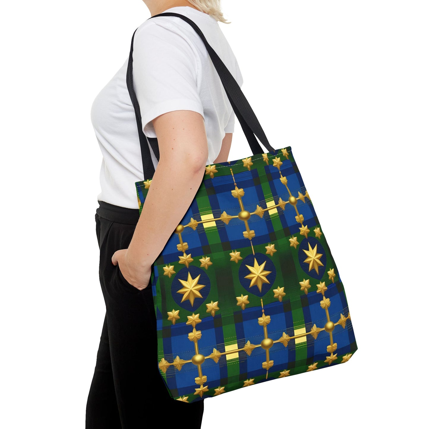 Christmas Tote Bag Holiday Cheer Gift Glam Winter Accessory Reusable Winter Plaid Tartan Shopping Bag Xmas Joy Gift Unisex Bag for Him Her