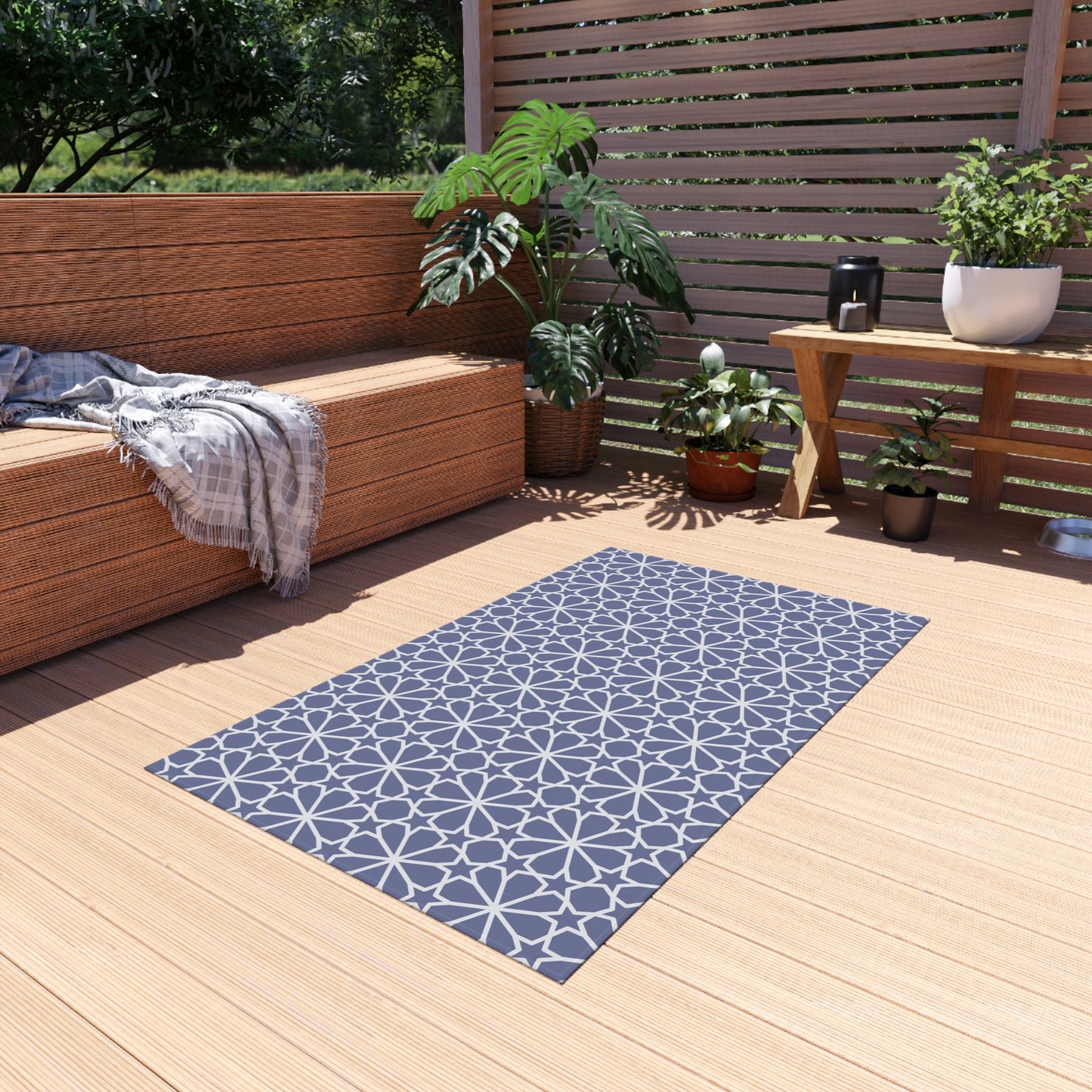 Chenille Outdoor Rug with No-Skid Backing Cozy Outdoor Carpet Grey Patio Decor Gazebo Rug Pool Area Decor Outdoor Kitchen Carpet