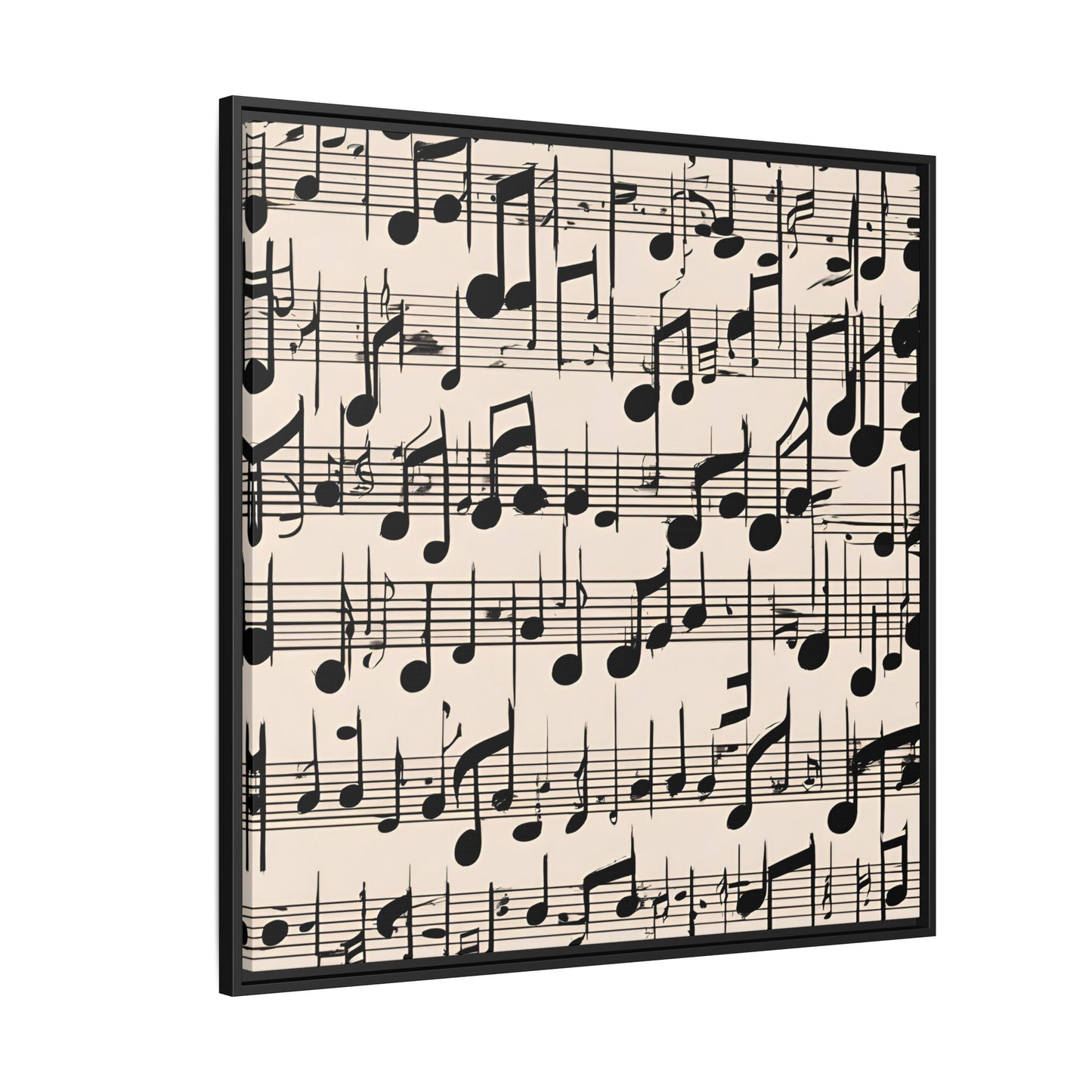 Music-Themed Print Abstract Sheet Music Design Unique Framed Canvas Print Treble Clef Note Wall Art Music Lover Gift Decor 3 frame colors