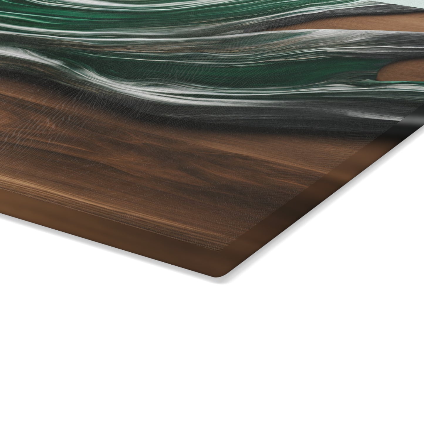 Beachy Kitchen Decor Glass Cutting Board Serving Tray with Wave Design Cutting Board Gift for Home Cook Fun Charcuterie Board