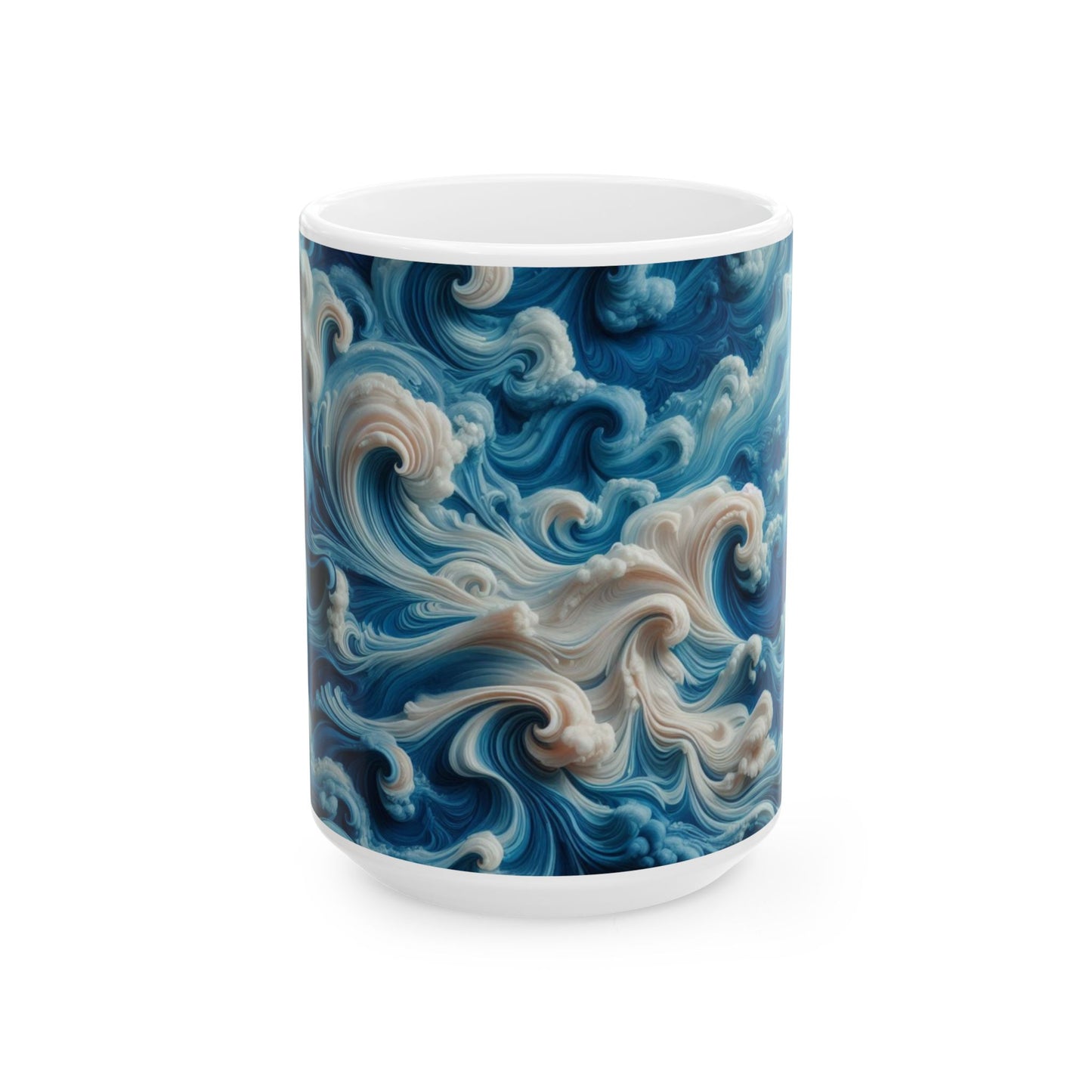 Ceramic Coffee Mug Modern Wave Design Mug Tea Cup Oceanic Swirl Design Salt Life Surfer Ceramic Mug