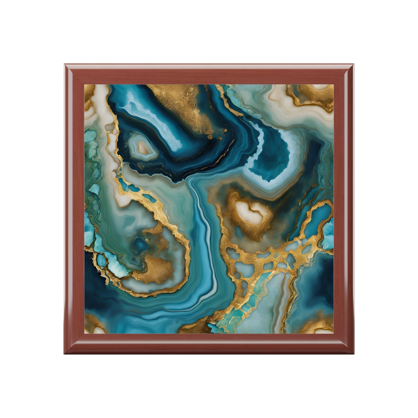 Unique Art Print Design Jewelry Box Trinket Box Bedroom Dresser Decor Vanity Gift Box - 3 colors to choose from