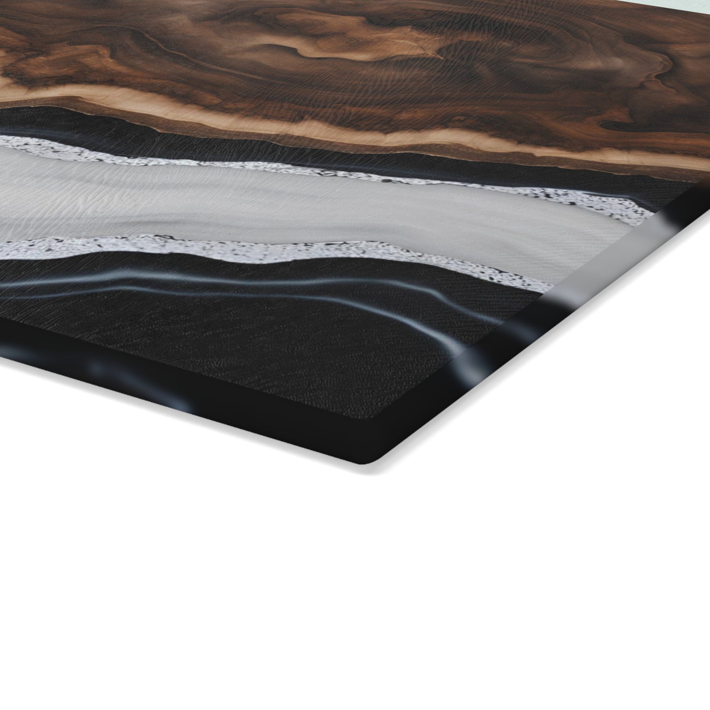 Kitchen Decor Glass Wood-look Image Nature Lover Cutting Board Serving Tray Home Cook Gift Colorful Glass Agate-inspired Charcuterie Board