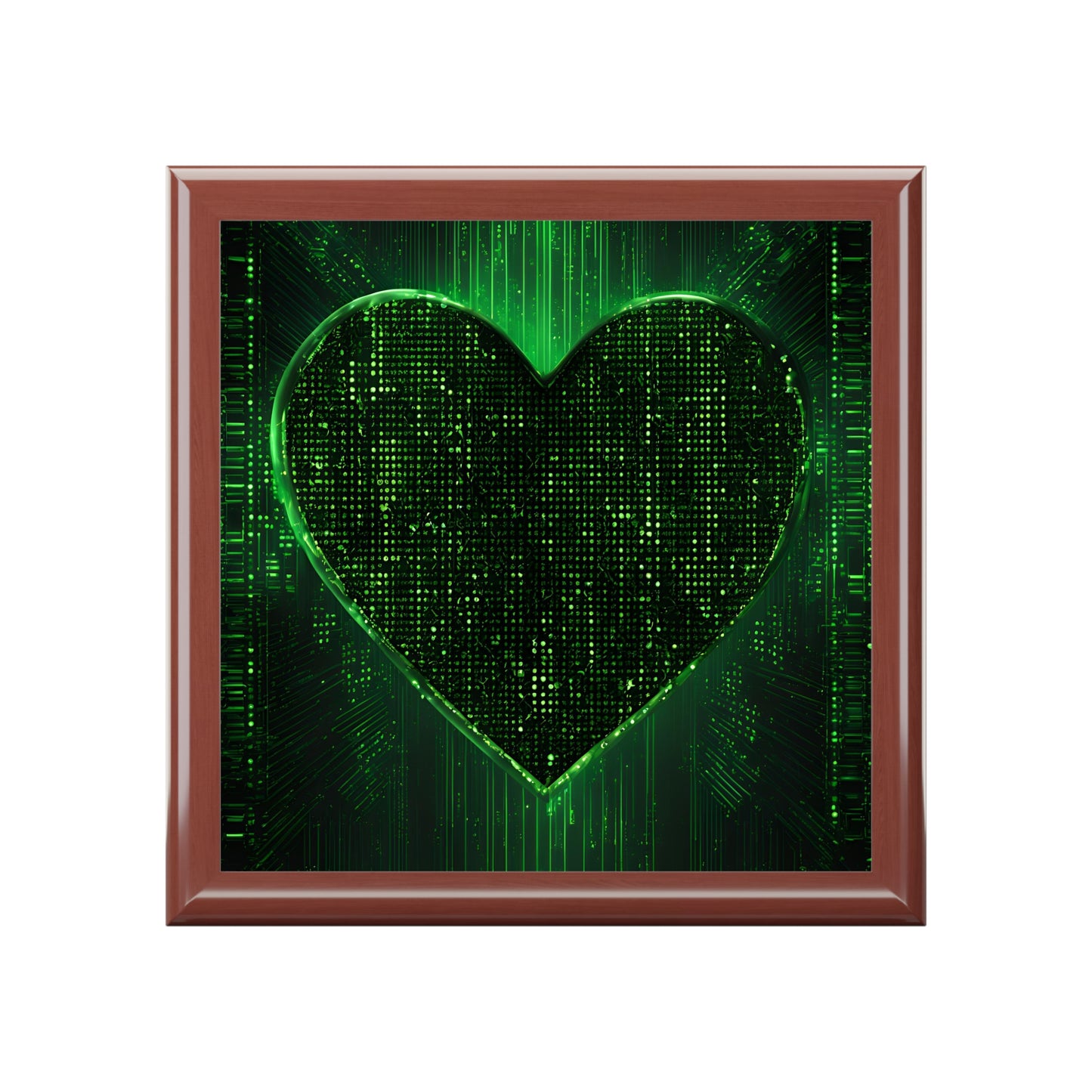 Unique Computer Matrix Art Print Design Jewelry Box Trinket Box Bedroom Dresser Decor Vanity Gift Box - 3 colors to choose from