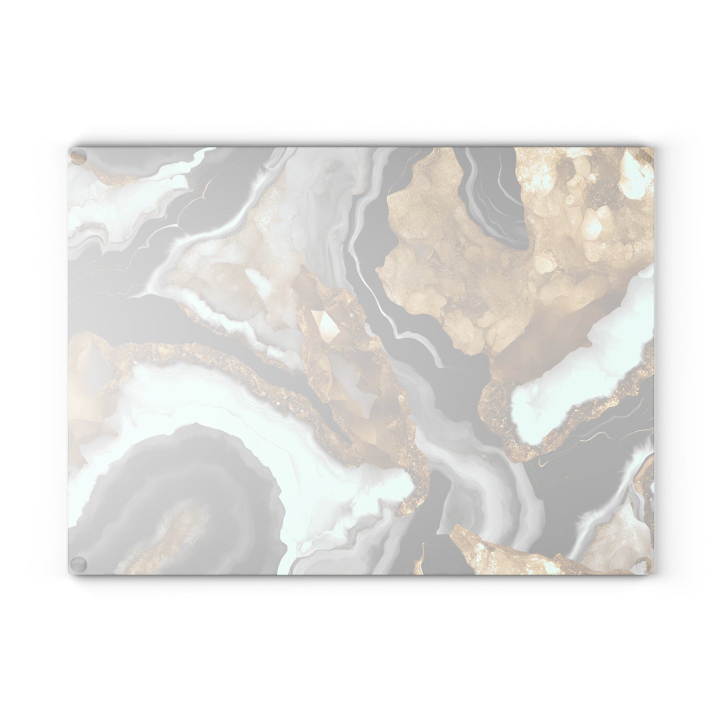 Kitchen Decor Glass Geode Agate-Themed Image Unique Rock Lover Cutting Board Serving Tray Home Cook Gift Marble-look Glass Charcuterie Board