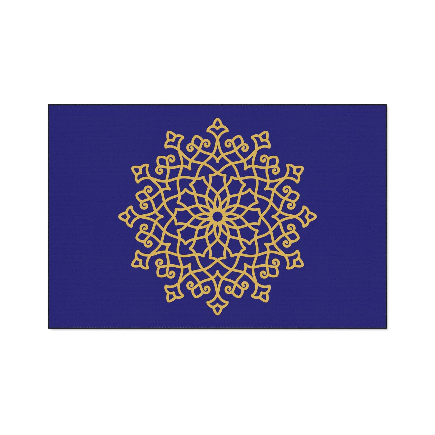 Decorative Heavy Duty Non-Slip Floor Mat Stylish Design Perfect for Entryway Kitchen Décor Blue Floral Geometric Design Rug Bathroom Mat