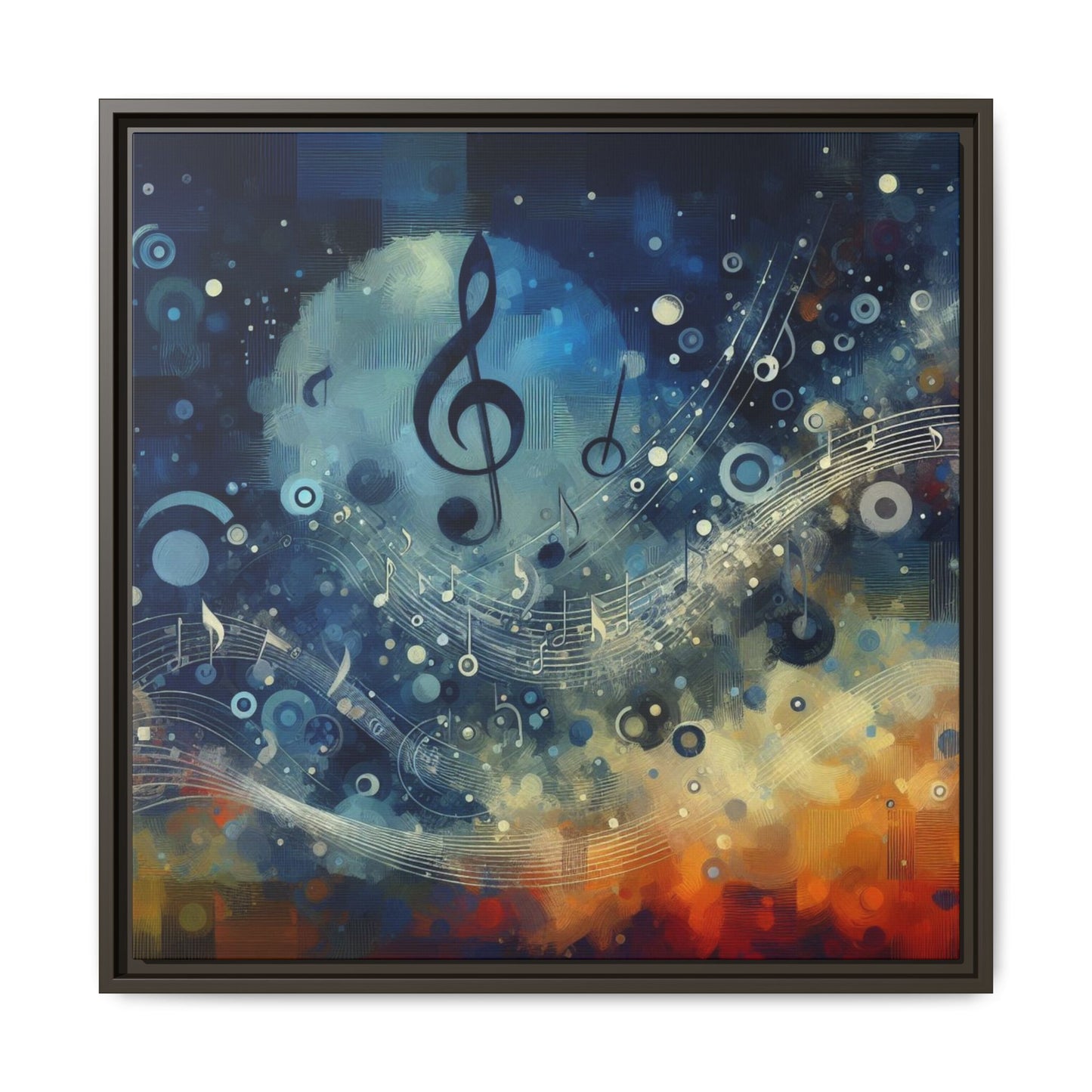 Modern Music-Themed Print Abstract Design Unique Framed Canvas Print Treble Clef Note Wall Art Music Lover Gift Decor 3 frame colors