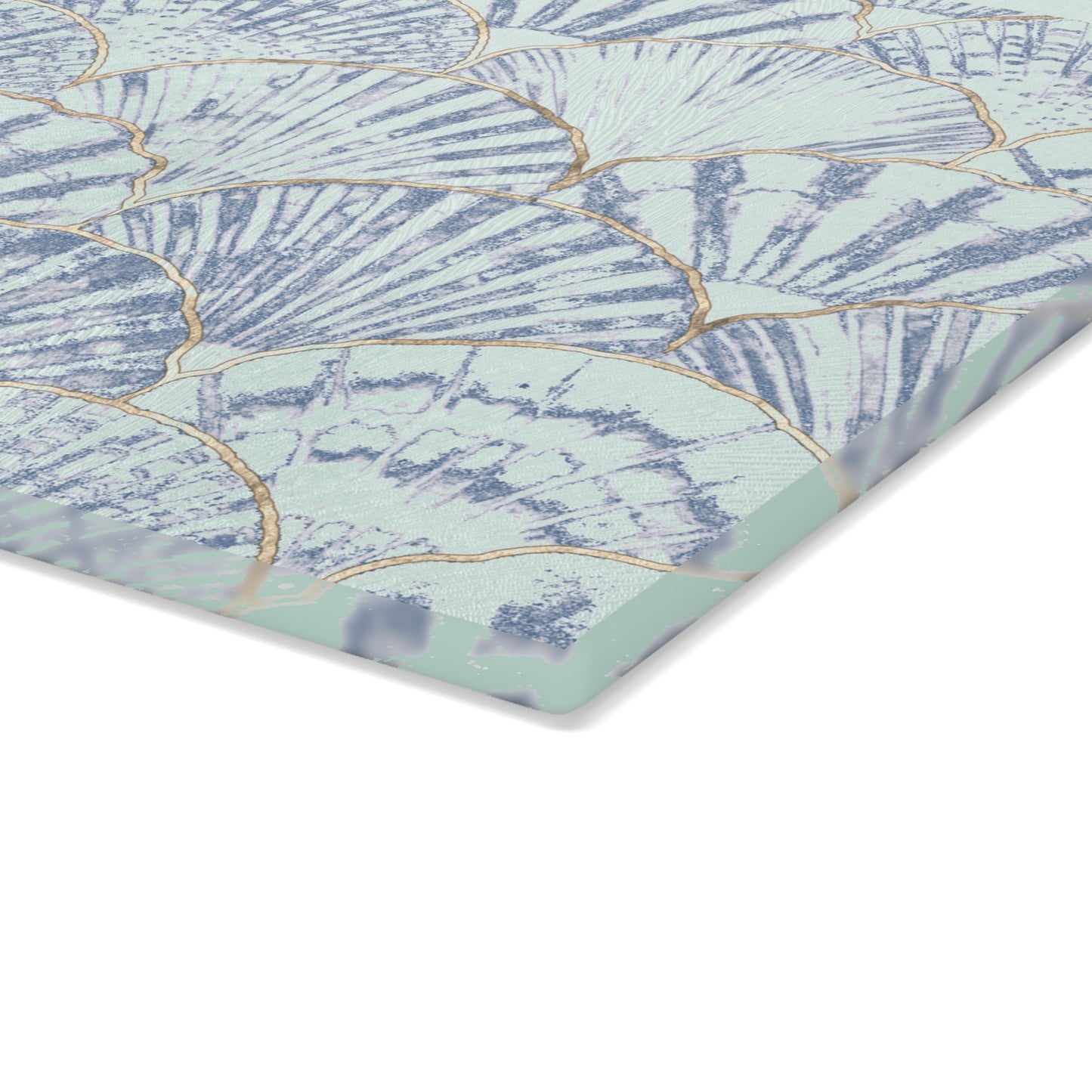 Beachy Kitchen Decor Glass Cutting Board Serving Tray with Clam Shell Design Cutting Board Gift for Home Cook Fun Charcuterie Board