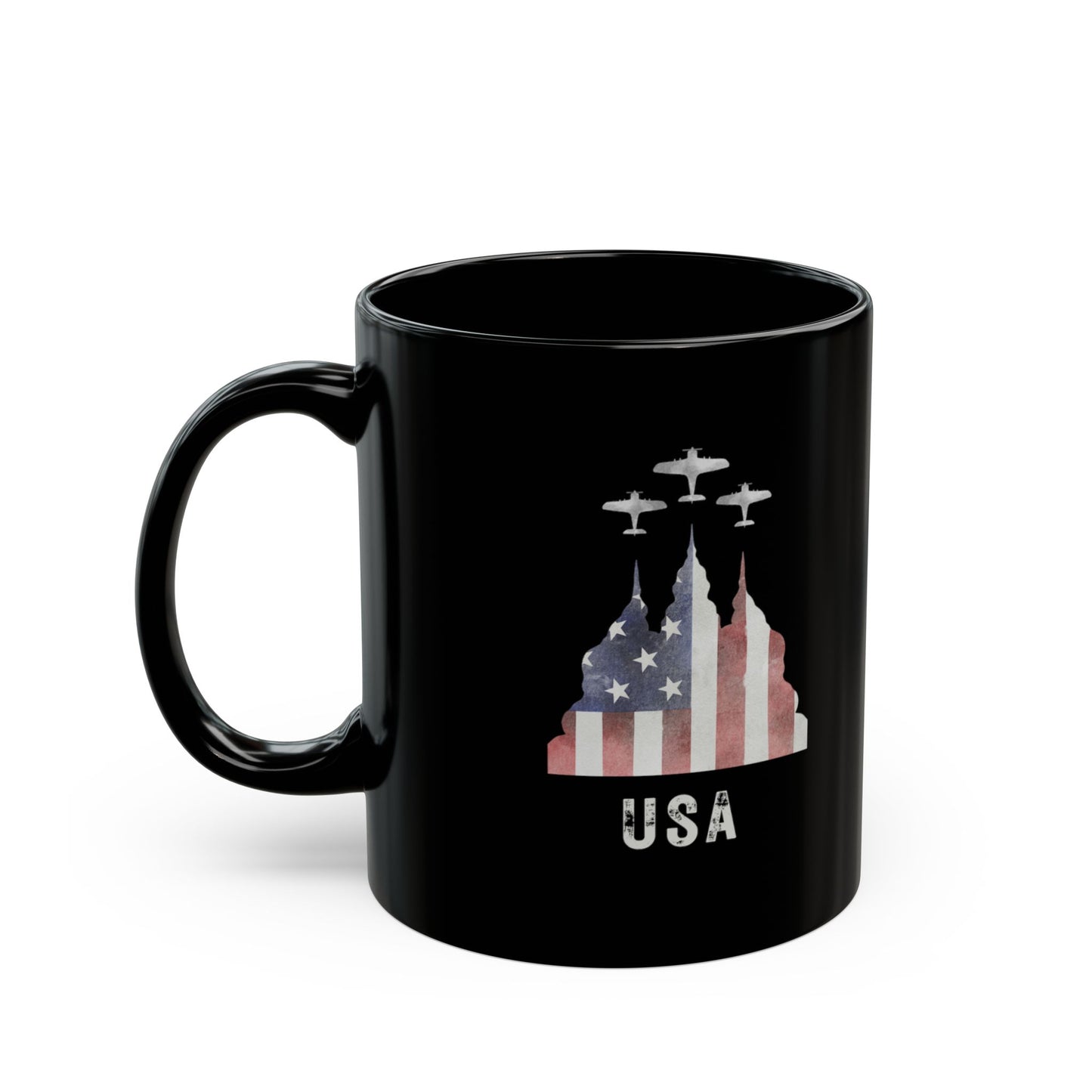 Flag and Jets Coffee Mug | USA | Patriotic | America | Vote | Election | Maga |