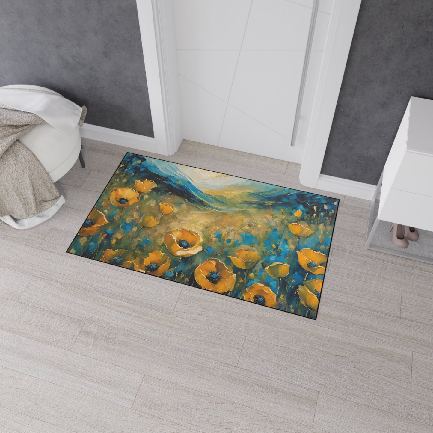 Decorative Heavy Duty Non-Slip Floor Mat Stylish Design Perfect for Entryway Kitchen Décor Garage Rug Coffee Bar Bathroom Floor Door Mat