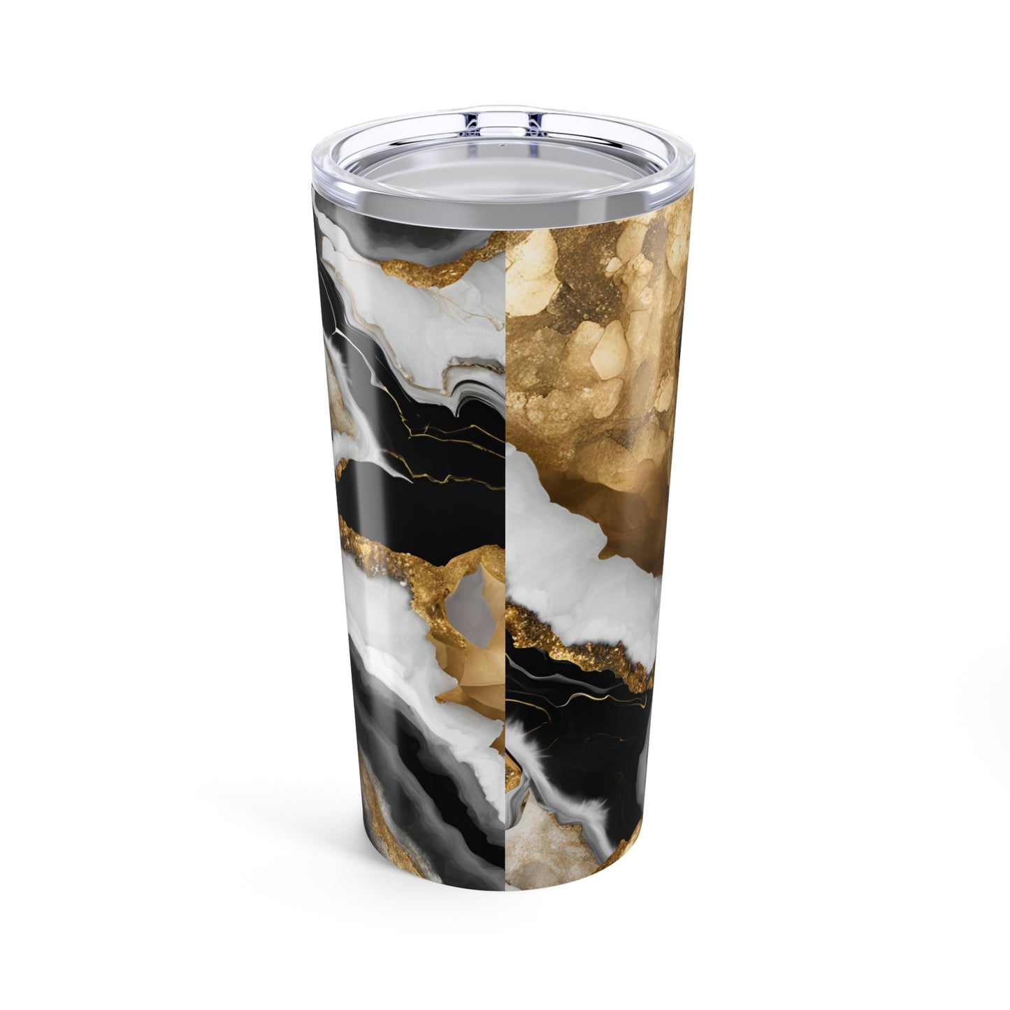 Black, White and Gold Geode Design 20 oz Tumbler Nature Lover Gift Geology Rock Lover Insulated Stainless Hot or Cold Marble Design Tumbler