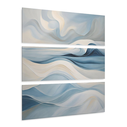 Modern Wave Design Triptych Acrylic Print Wall Art Unique Abstract Style Art Oceanic 3-Panel Wall Decor