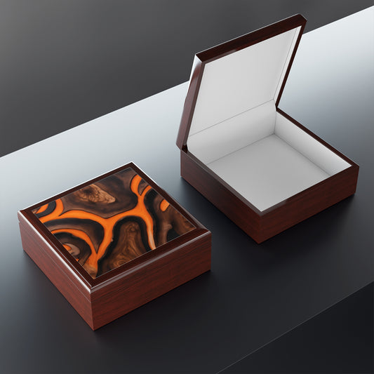 Unique Art Print Design Jewelry Box Trinket Box Bedroom Dresser Decor Vanity Gift Box - 3 colors to choose from