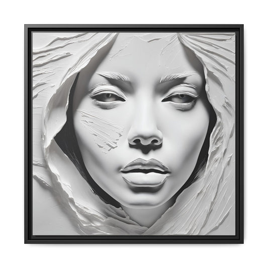Modern Abstract Minimalist Woman's Face Design Unique Framed Print Canvas Wall Decor Gift 3 frame colors to chose from