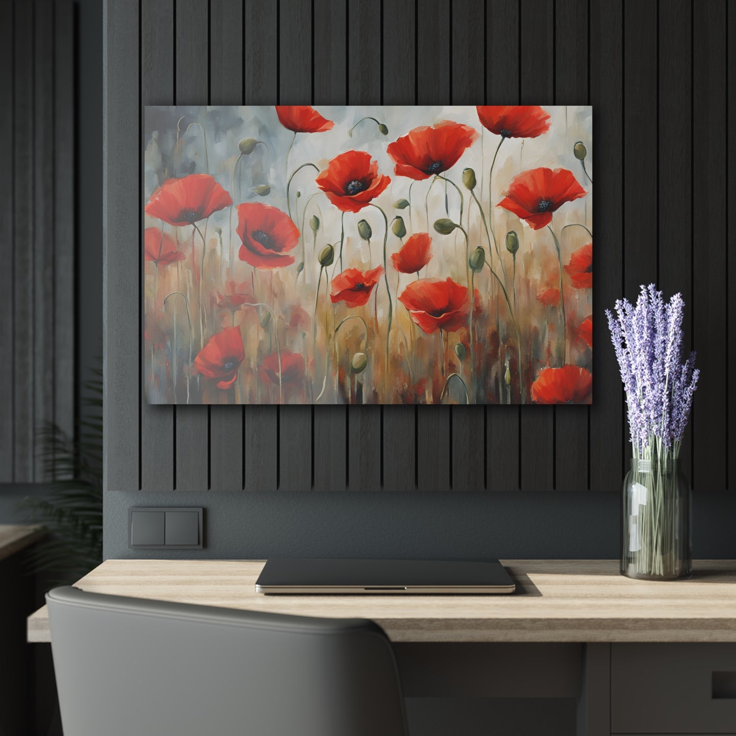 Large Floral Design Acrylic Print with French Cleat Nature Lover Wall Art Flower Lover Gift Outdoors Artwork Modern Garden Home Decor