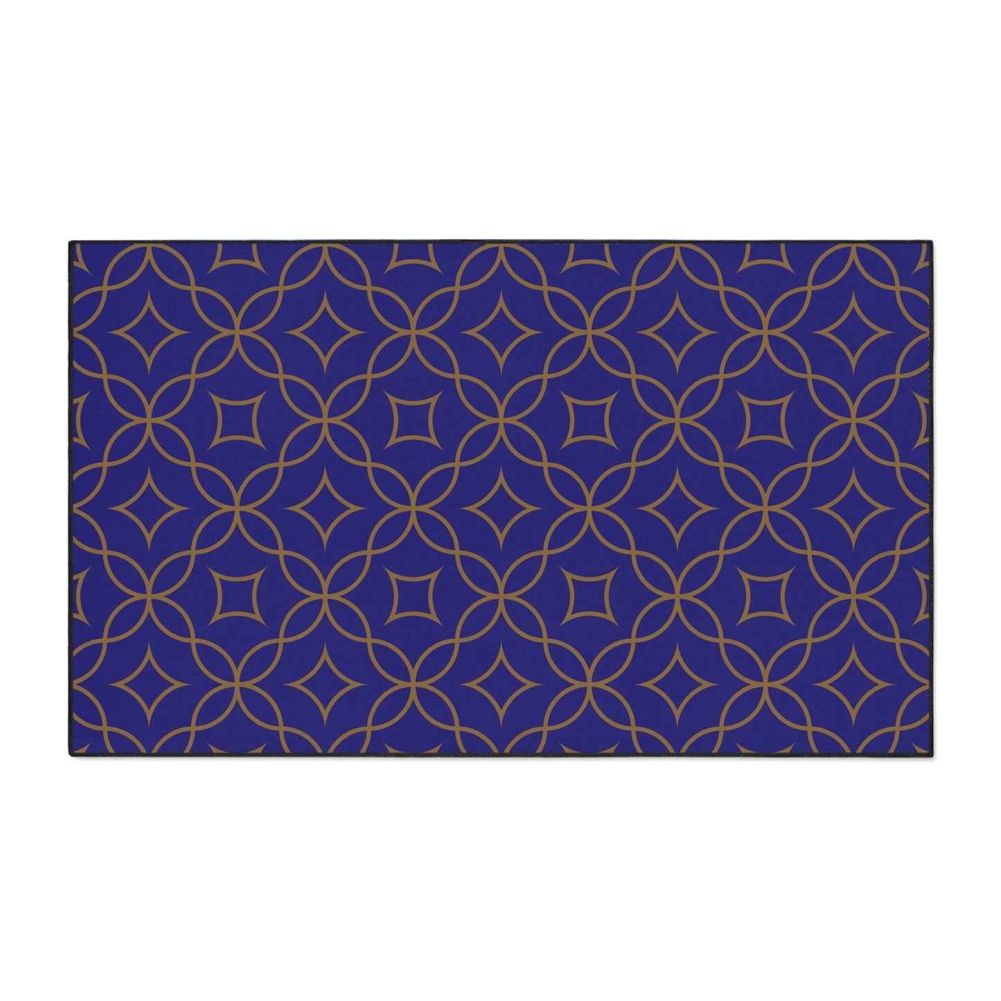 Decorative Heavy Duty Non-Slip Floor Mat Stylish Design Perfect for Entryway Kitchen Décor Blue Floral Geometric Design Rug Bathroom Mat