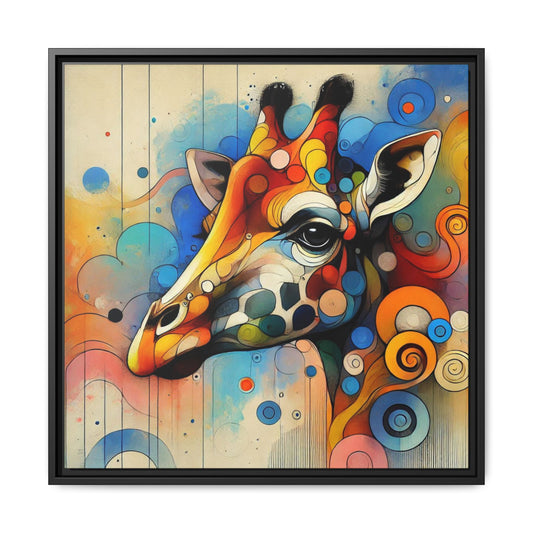 Modern Giraffe Print Abstract Design Unique Framed Canvas Print African Wall Art Animal Lover Gift Nature Lover Decor 3 frame colors