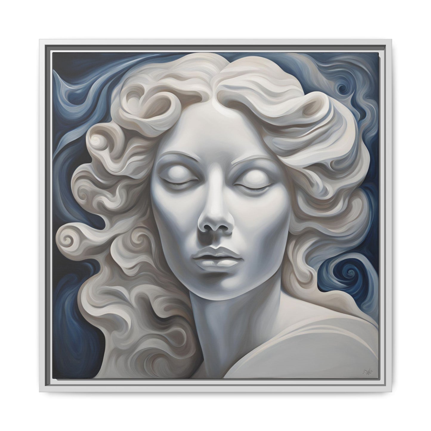 Modern Abstract Woman's Face Design Unique Framed Print Canvas Wall Decor Gift 3 frame colors to chose from