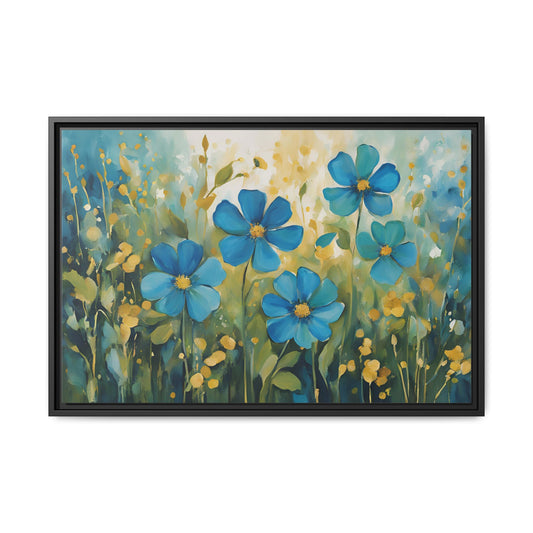 Modern Daisies Print Floral Design Unique Framed Canvas Print Wall Art Flower Lover Gift Nature Gift Wildflower Decor 3 frame colors