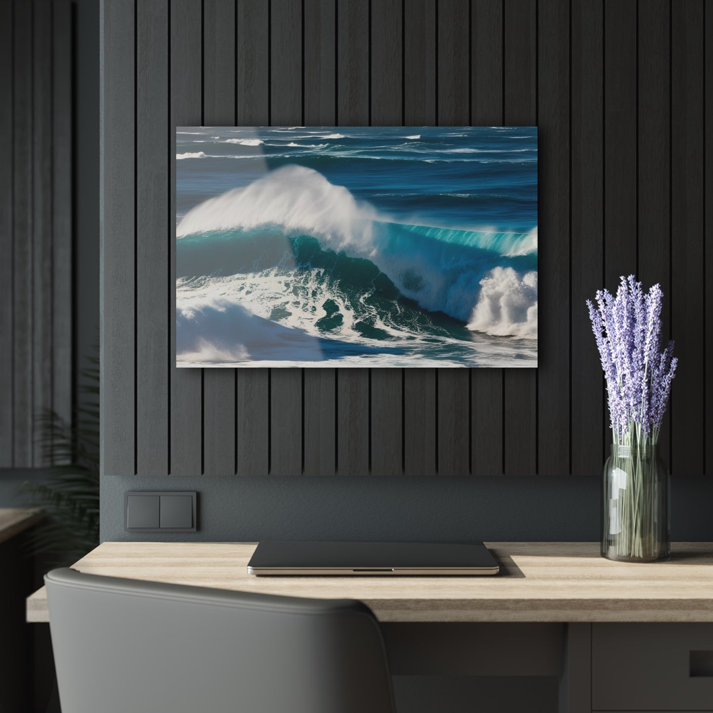 Large Ocean Waves Acrylic Print with French Cleat Sea Life Wall Art Outdoors Gift Beachy Nature Relaxing Artwork Modern Home Decor