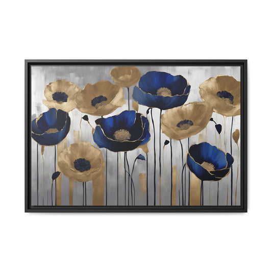 Poppy Print Floral Design Unique Framed Canvas Print Wall Art Flower Lover Gift Nature Gift Wildflower Contemporary Decor 3 frame colors