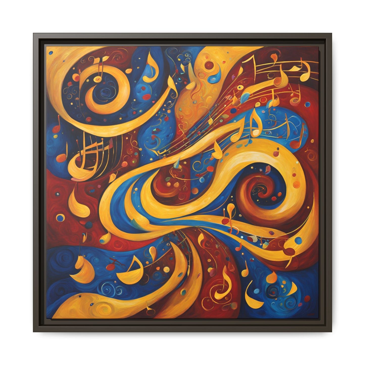 Modern Music-Themed Print Abstract Design Unique Framed Canvas Print Treble Clef Note Wall Art Music Lover Gift Decor 3 frame colors